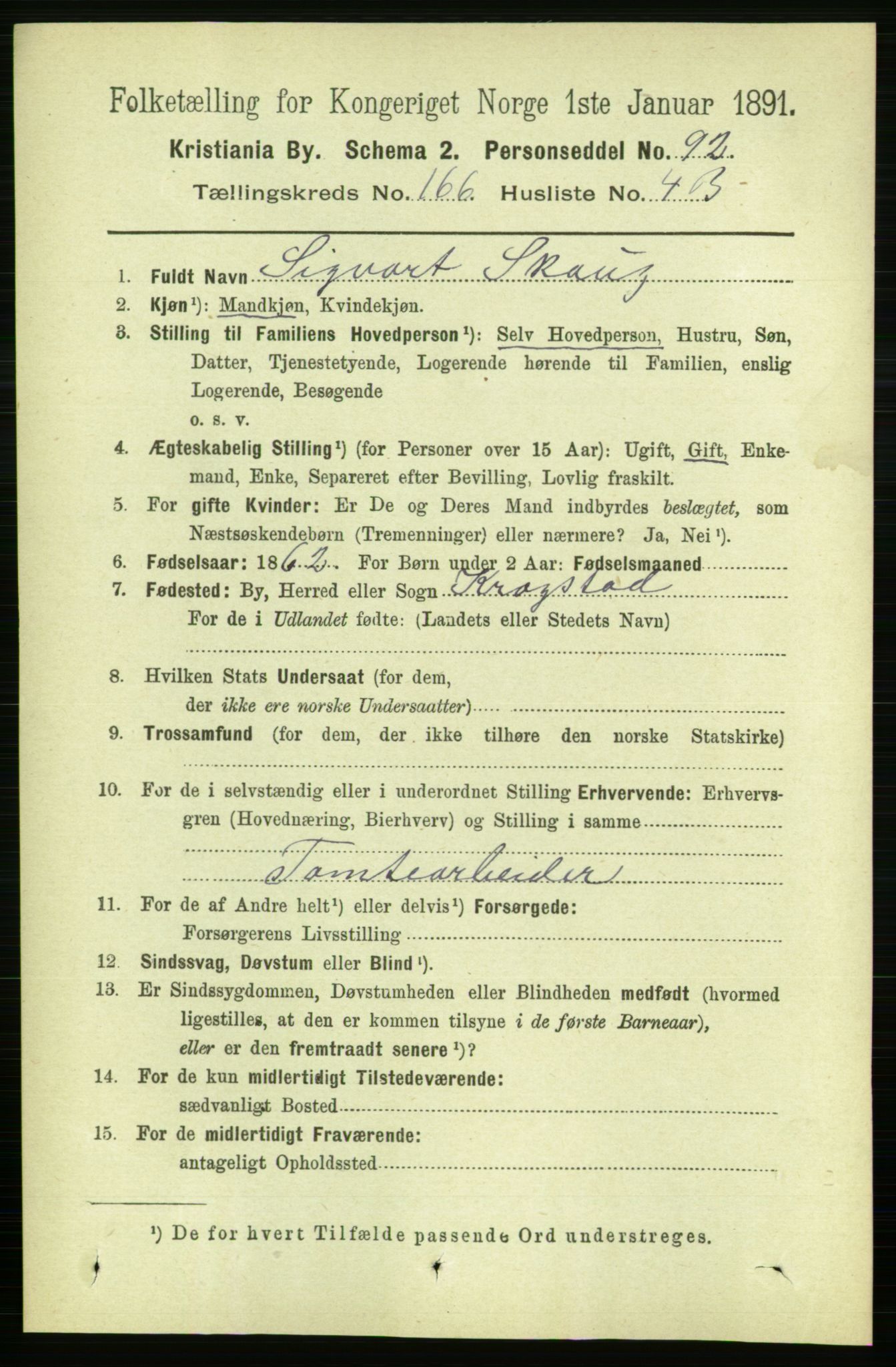 RA, 1891 census for 0301 Kristiania, 1891, p. 96544