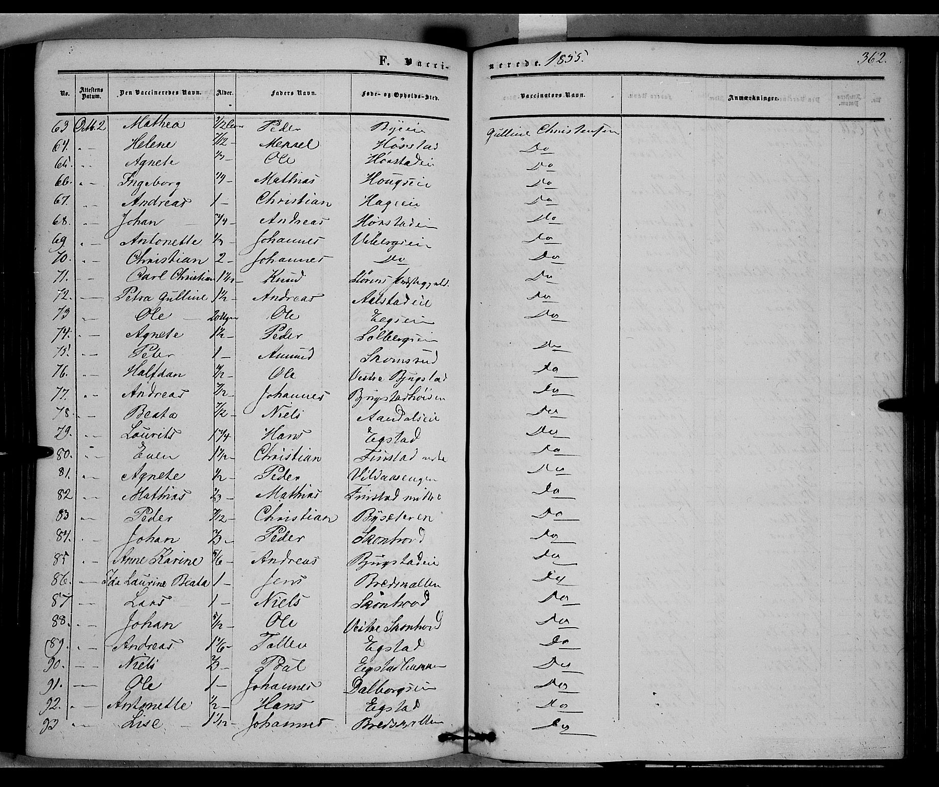 Vardal prestekontor, AV/SAH-PREST-100/H/Ha/Haa/L0006: Parish register (official) no. 6, 1854-1866, p. 362