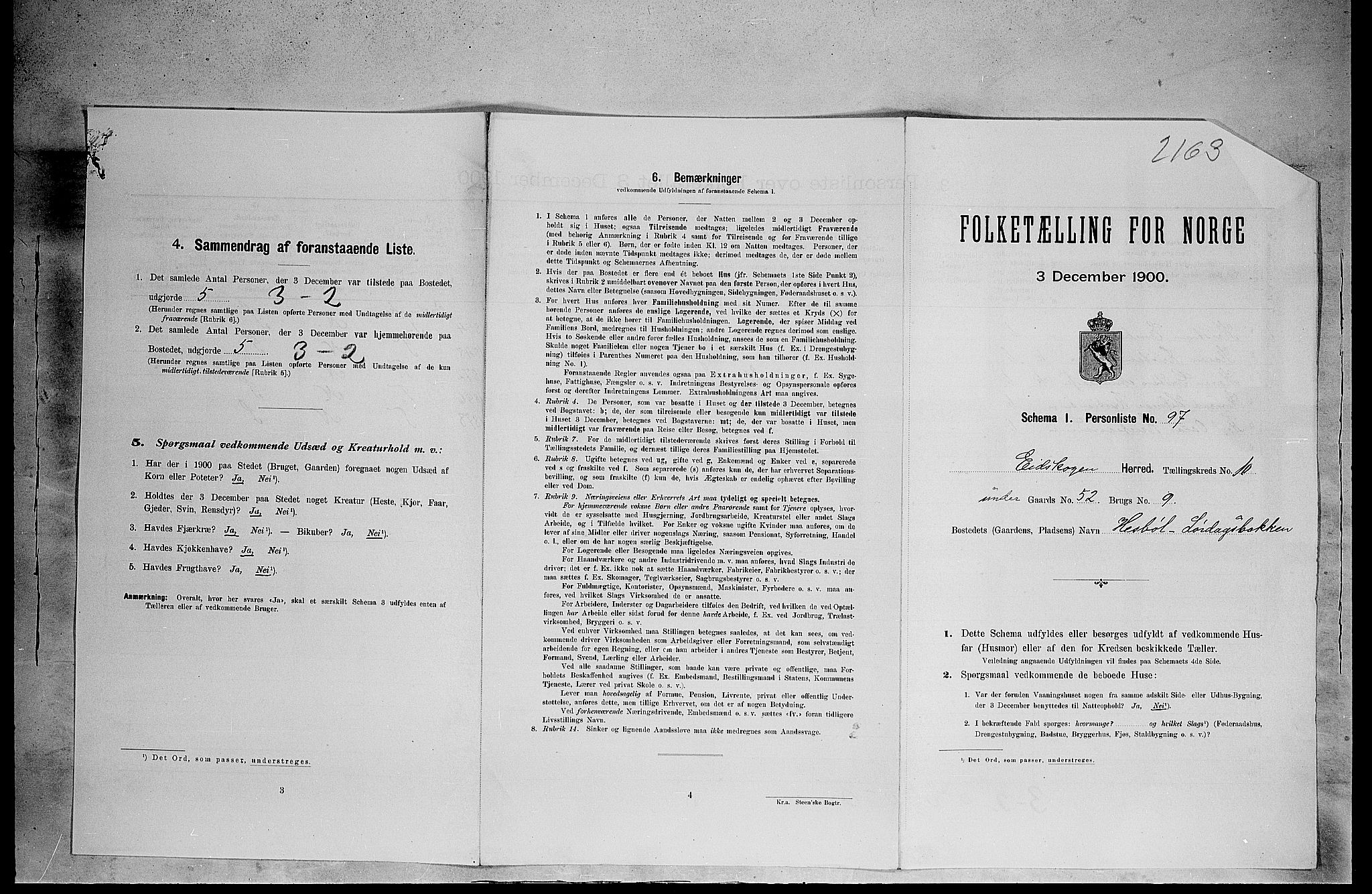 SAH, 1900 census for Eidskog, 1900, p. 1409