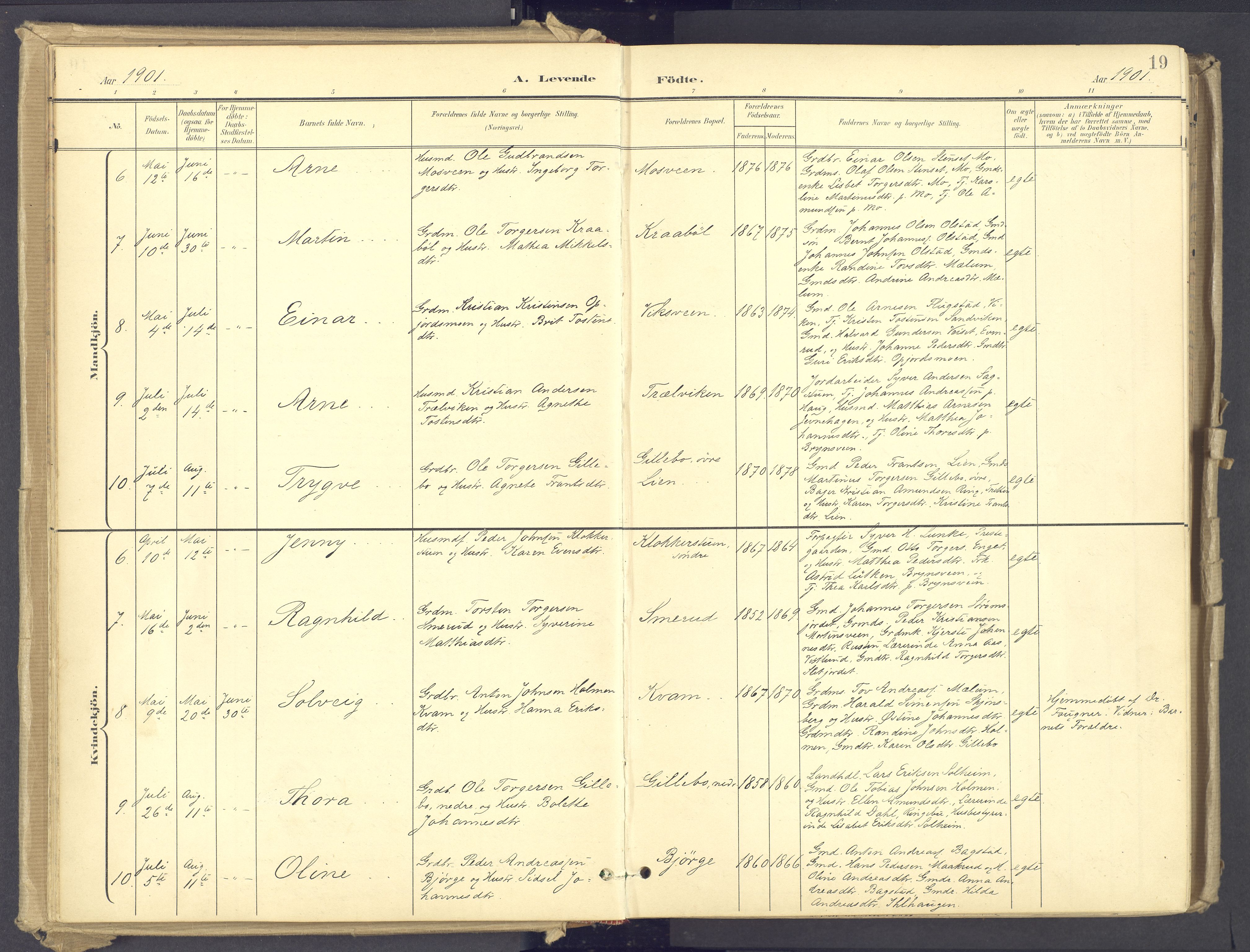 Øyer prestekontor, AV/SAH-PREST-084/H/Ha/Haa/L0012: Parish register (official) no. 12, 1897-1920, p. 19