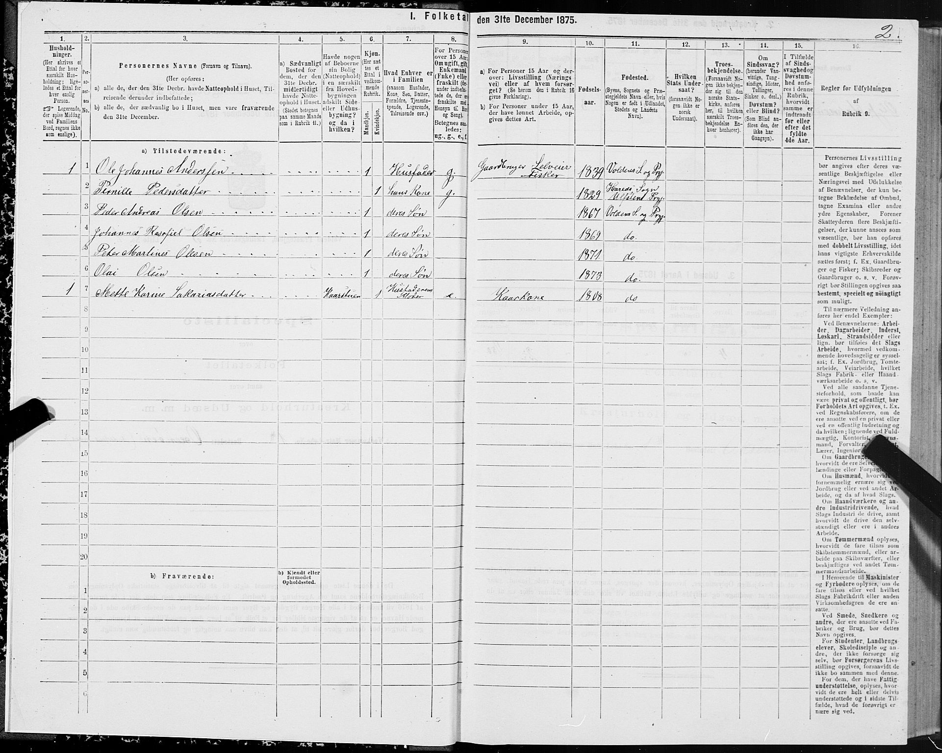 SAT, 1875 census for 1519P Volda, 1875, p. 4002