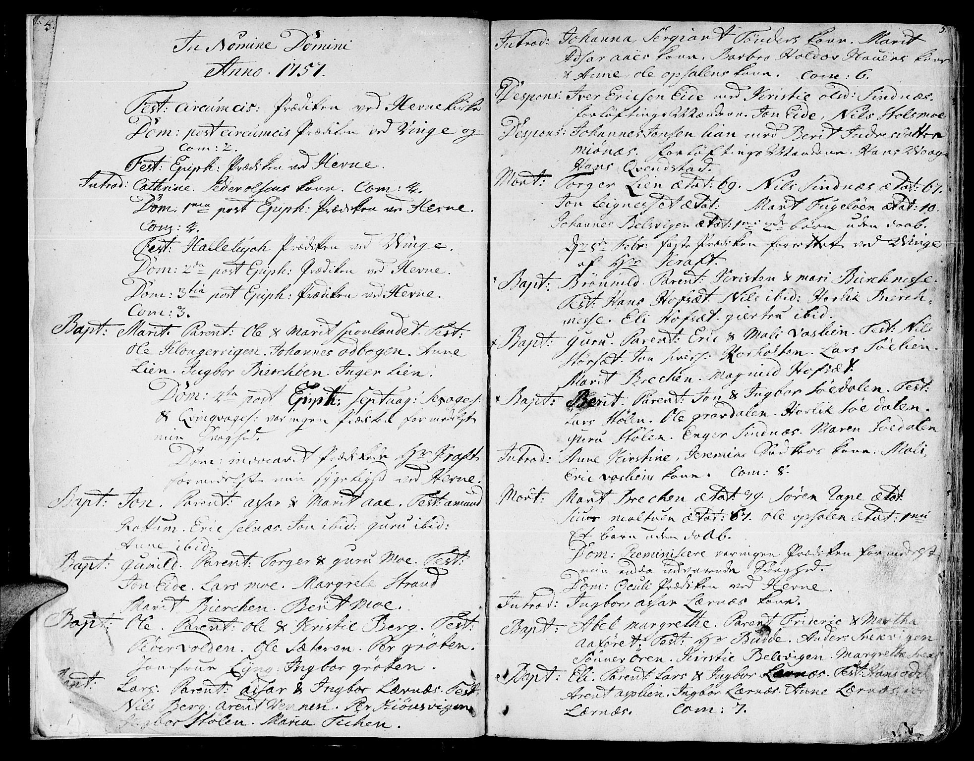 Ministerialprotokoller, klokkerbøker og fødselsregistre - Sør-Trøndelag, SAT/A-1456/630/L0489: Parish register (official) no. 630A02, 1757-1794, p. 4-5