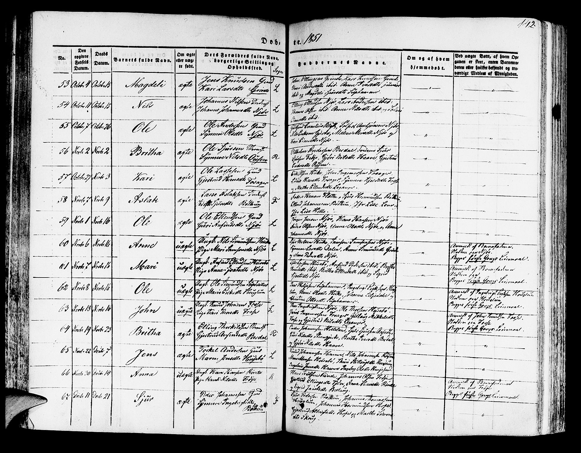 Leikanger sokneprestembete, AV/SAB-A-81001/H/Haa/Haaa/L0007: Parish register (official) no. A 7, 1838-1851, p. 142