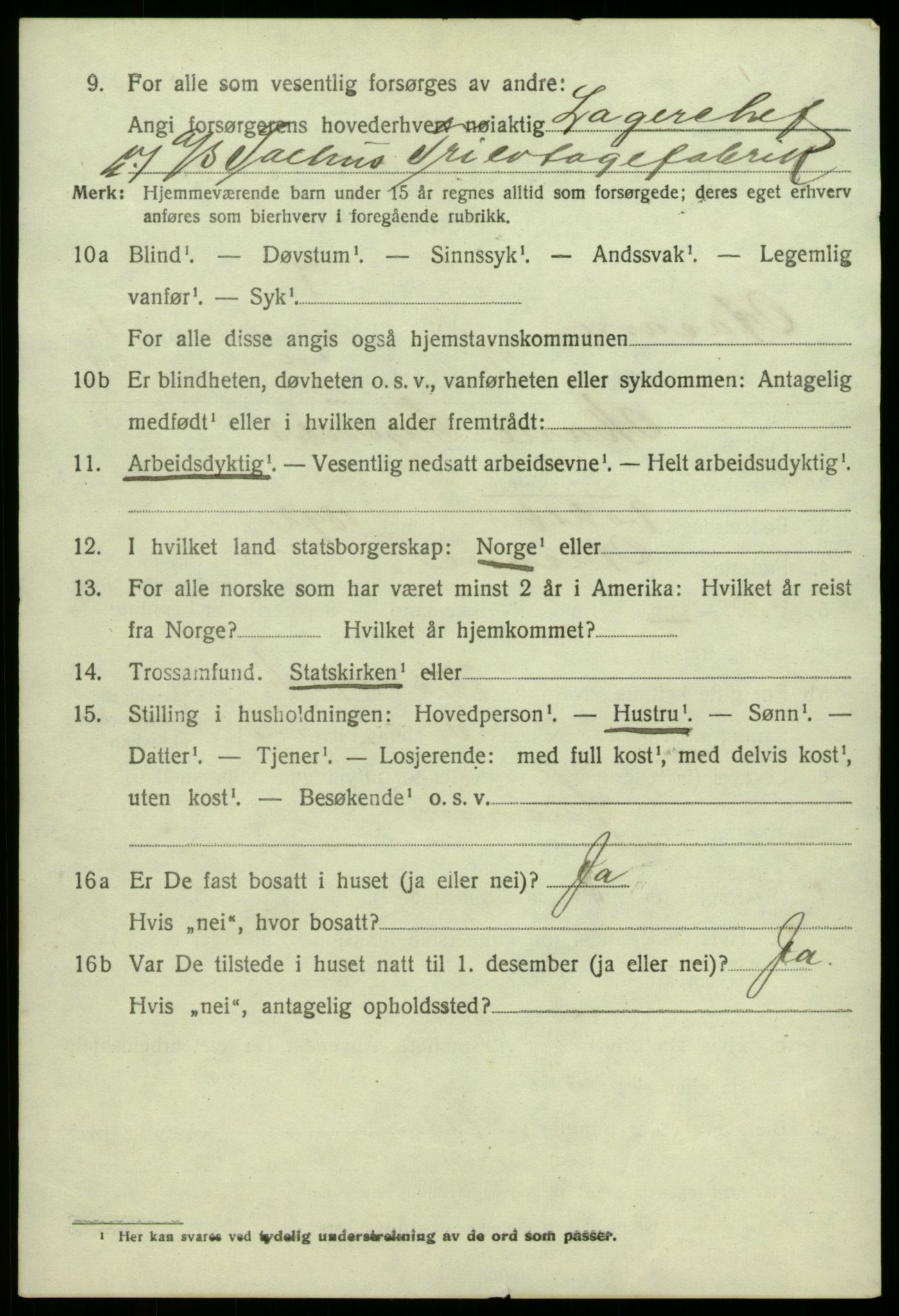 SAB, 1920 census for Åsane, 1920, p. 1222