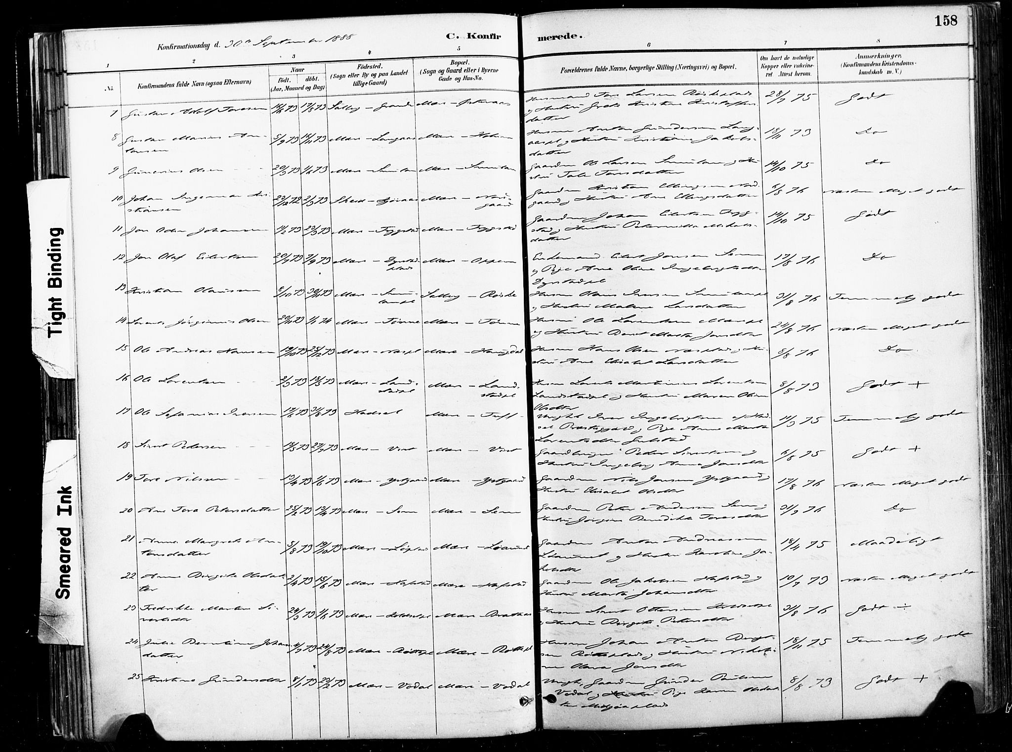 Ministerialprotokoller, klokkerbøker og fødselsregistre - Nord-Trøndelag, SAT/A-1458/735/L0351: Parish register (official) no. 735A10, 1884-1908, p. 158