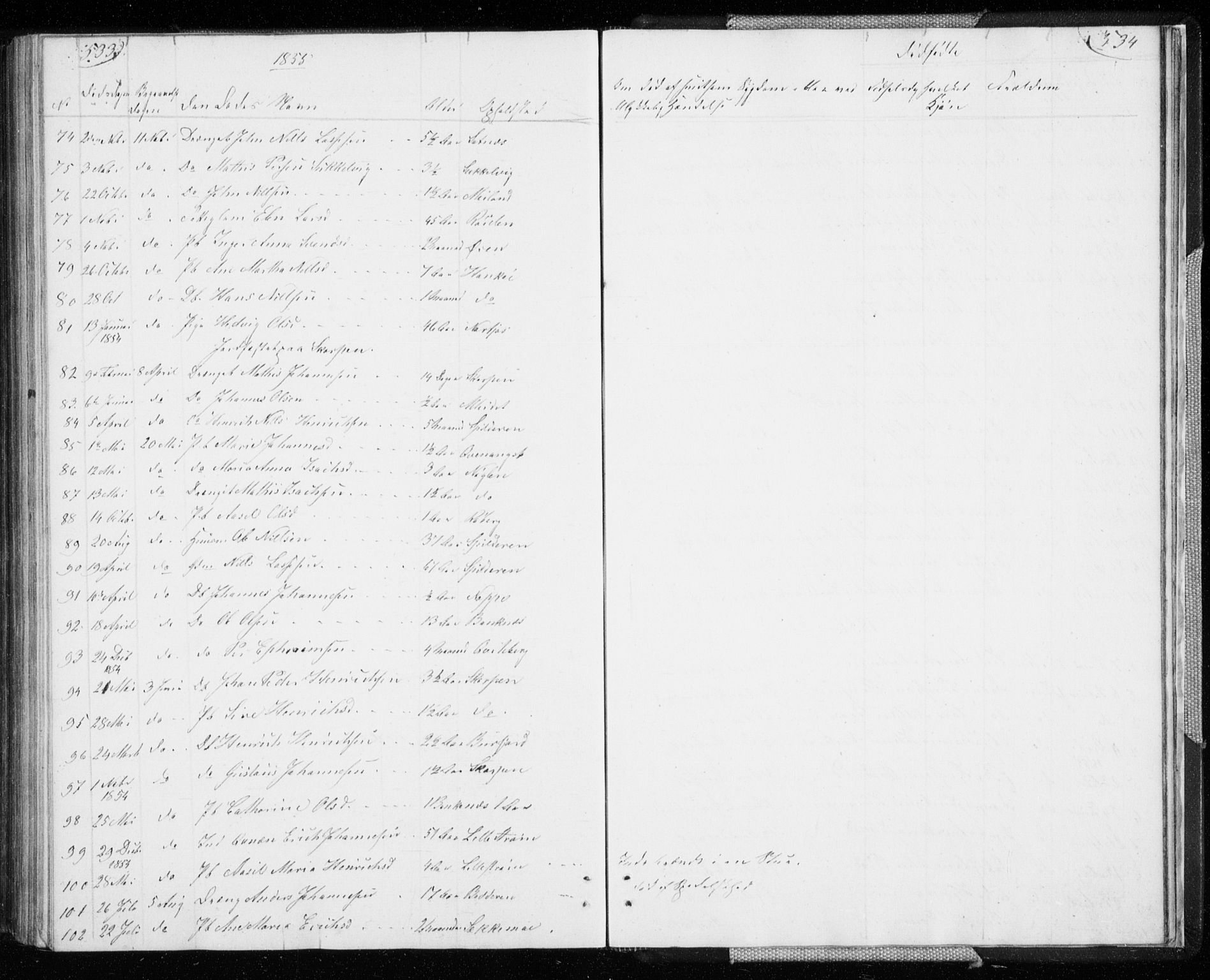 Skjervøy sokneprestkontor, SATØ/S-1300/H/Ha/Hab/L0003klokker: Parish register (copy) no. 3, 1849-1861, p. 533-534