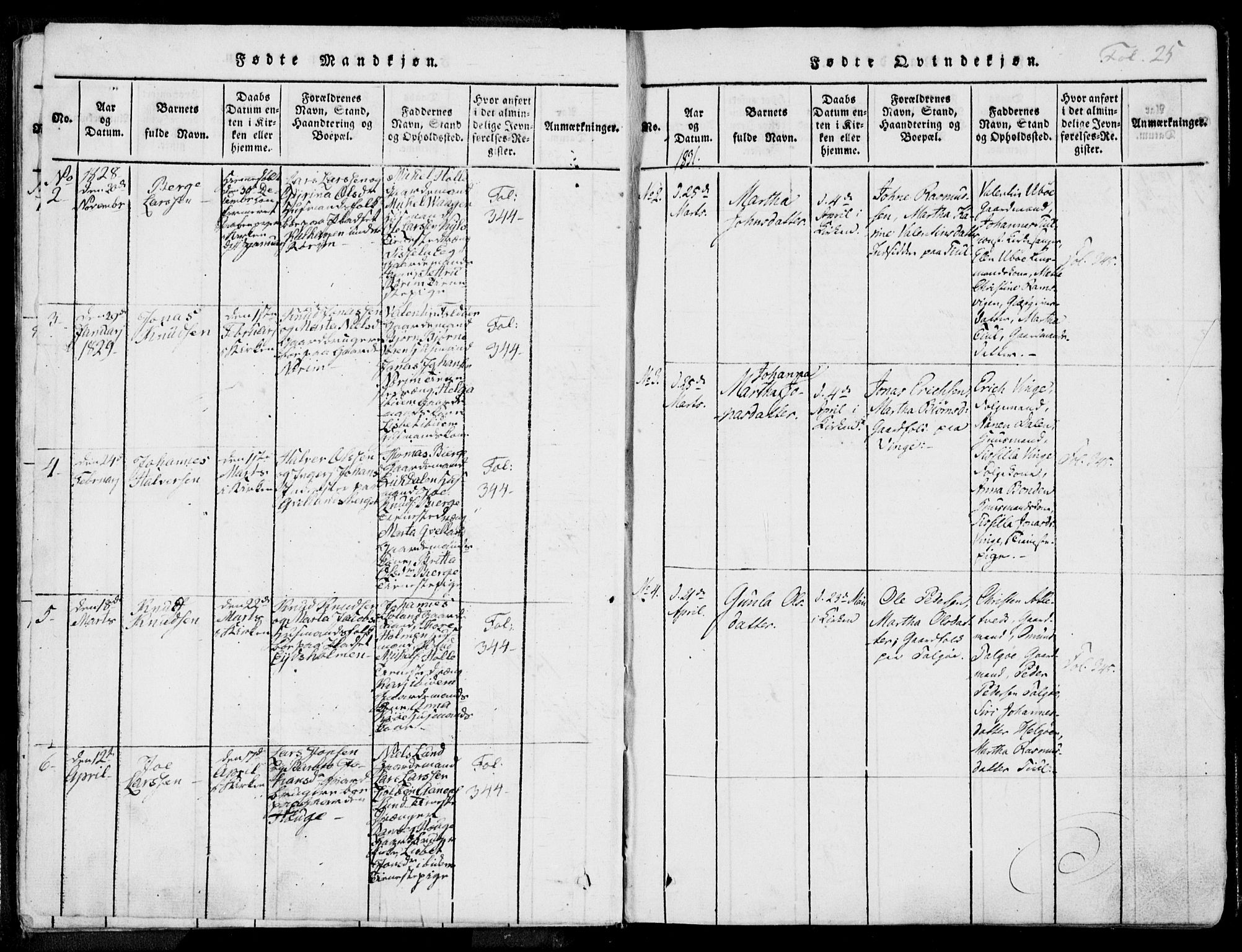 Nedstrand sokneprestkontor, AV/SAST-A-101841/01/IV: Parish register (official) no. A 7, 1816-1870, p. 25