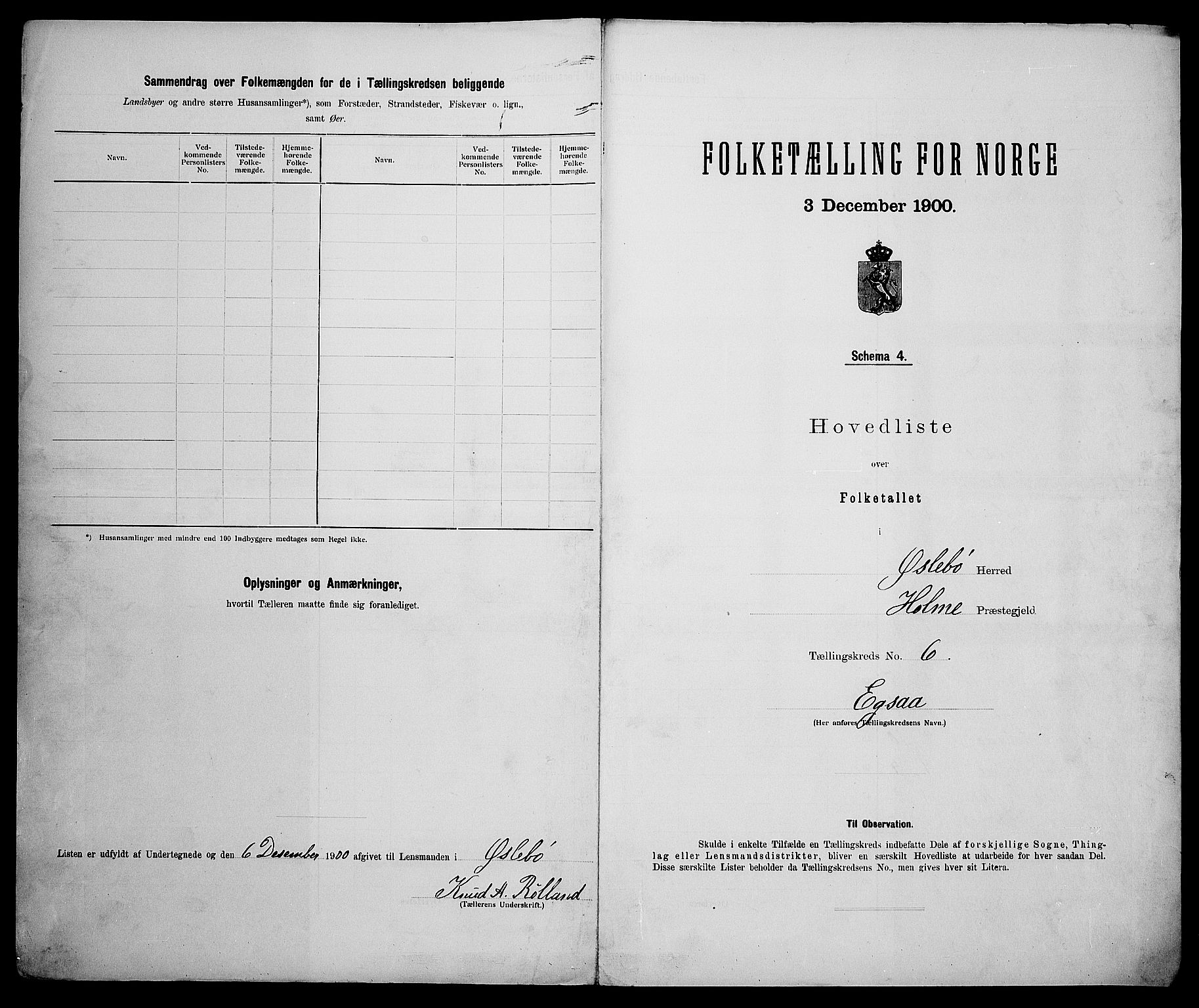 SAK, 1900 census for Øyslebø, 1900, p. 22