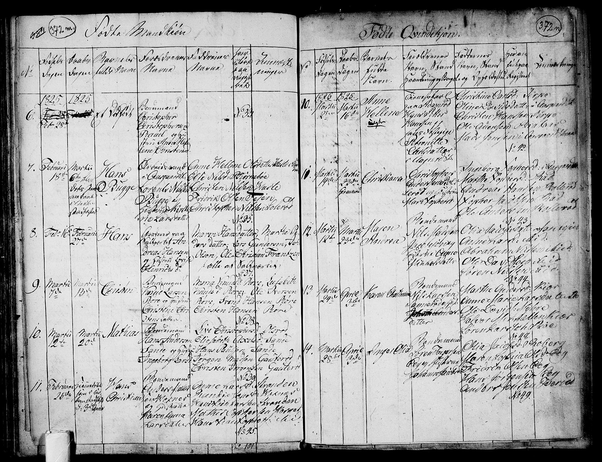 Sem kirkebøker, AV/SAKO-A-5/F/Fa/L0004: Parish register (official) no. I 4, 1814-1825, p. 372-373