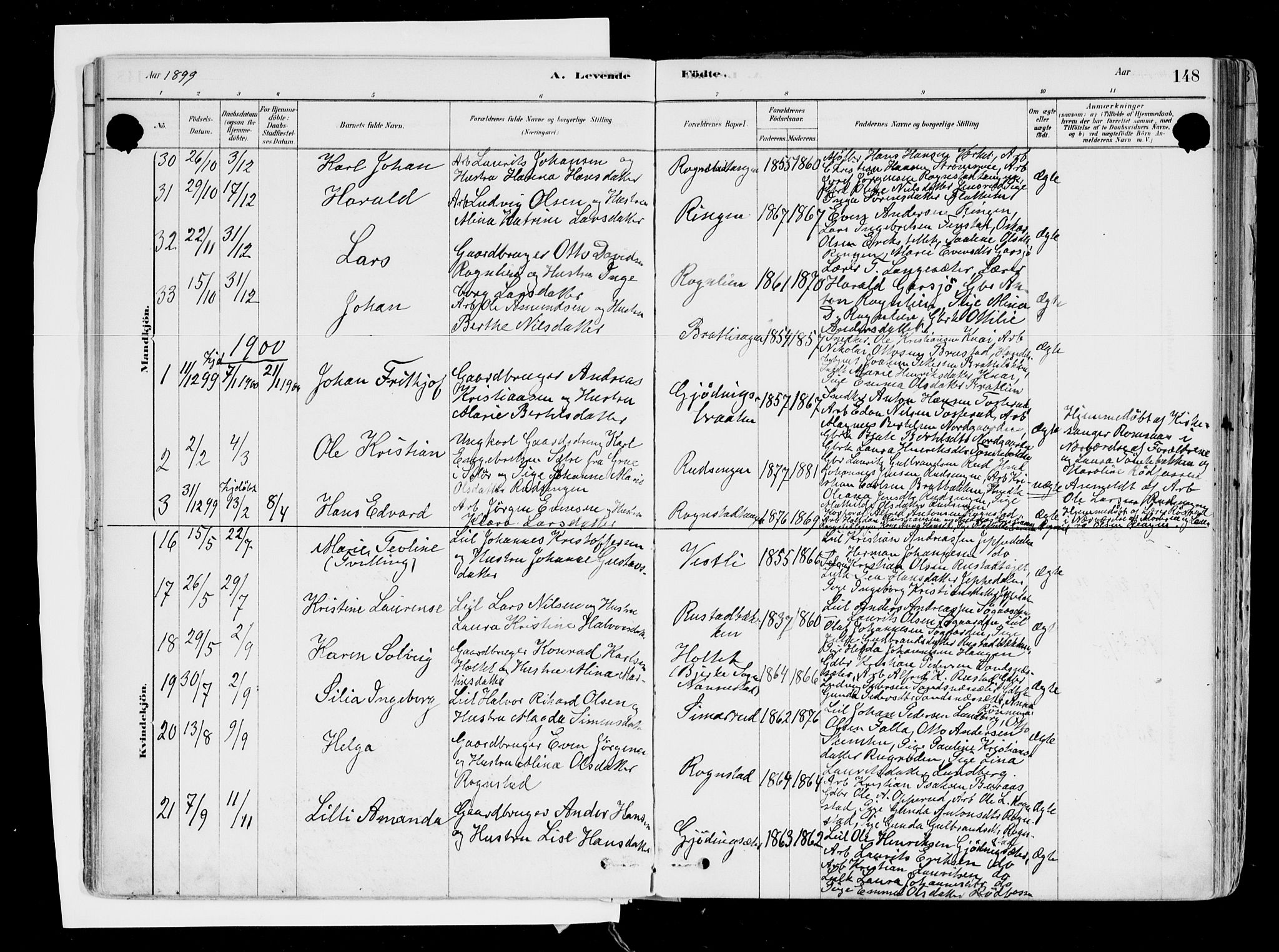 Hurdal prestekontor Kirkebøker, AV/SAO-A-10889/F/Fa/L0007: Parish register (official) no. I 7, 1878-1906, p. 148