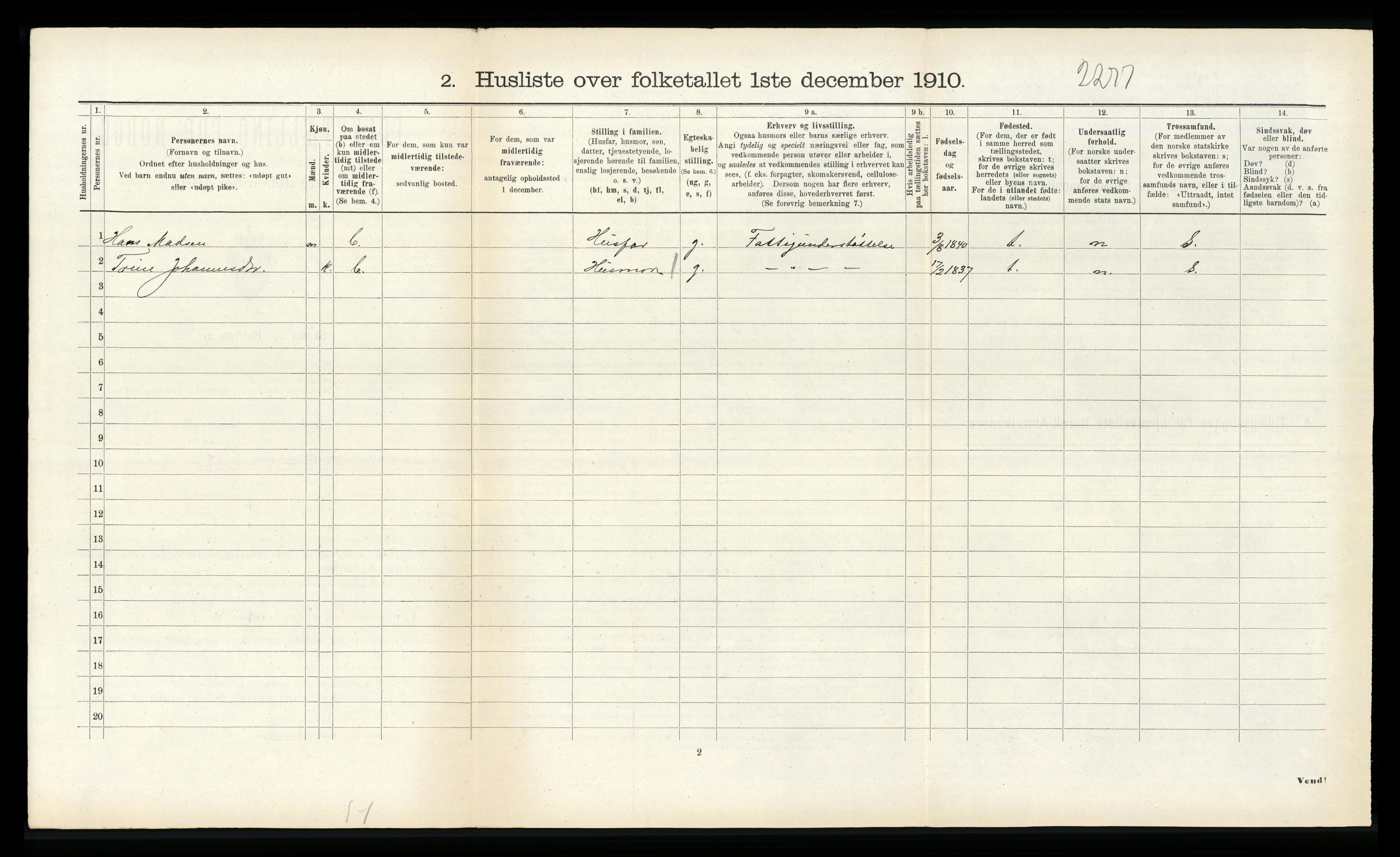 RA, 1910 census for Ytre Holmedal, 1910, p. 869