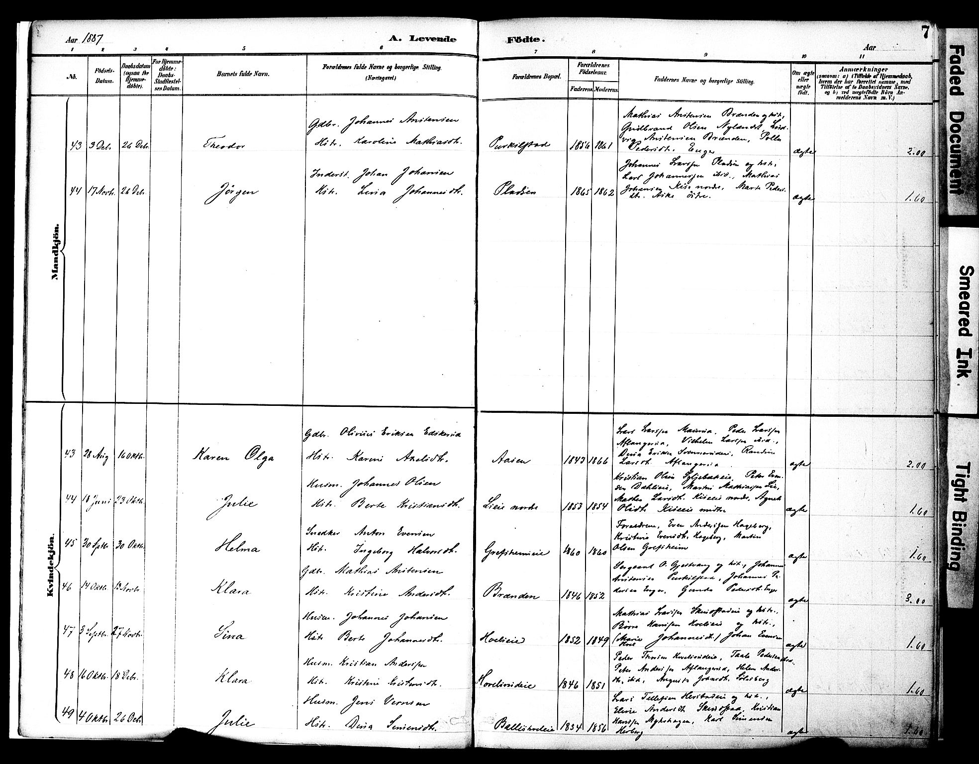 Nes prestekontor, Hedmark, SAH/PREST-020/K/Ka/L0009: Parish register (official) no. 9, 1887-1905, p. 7