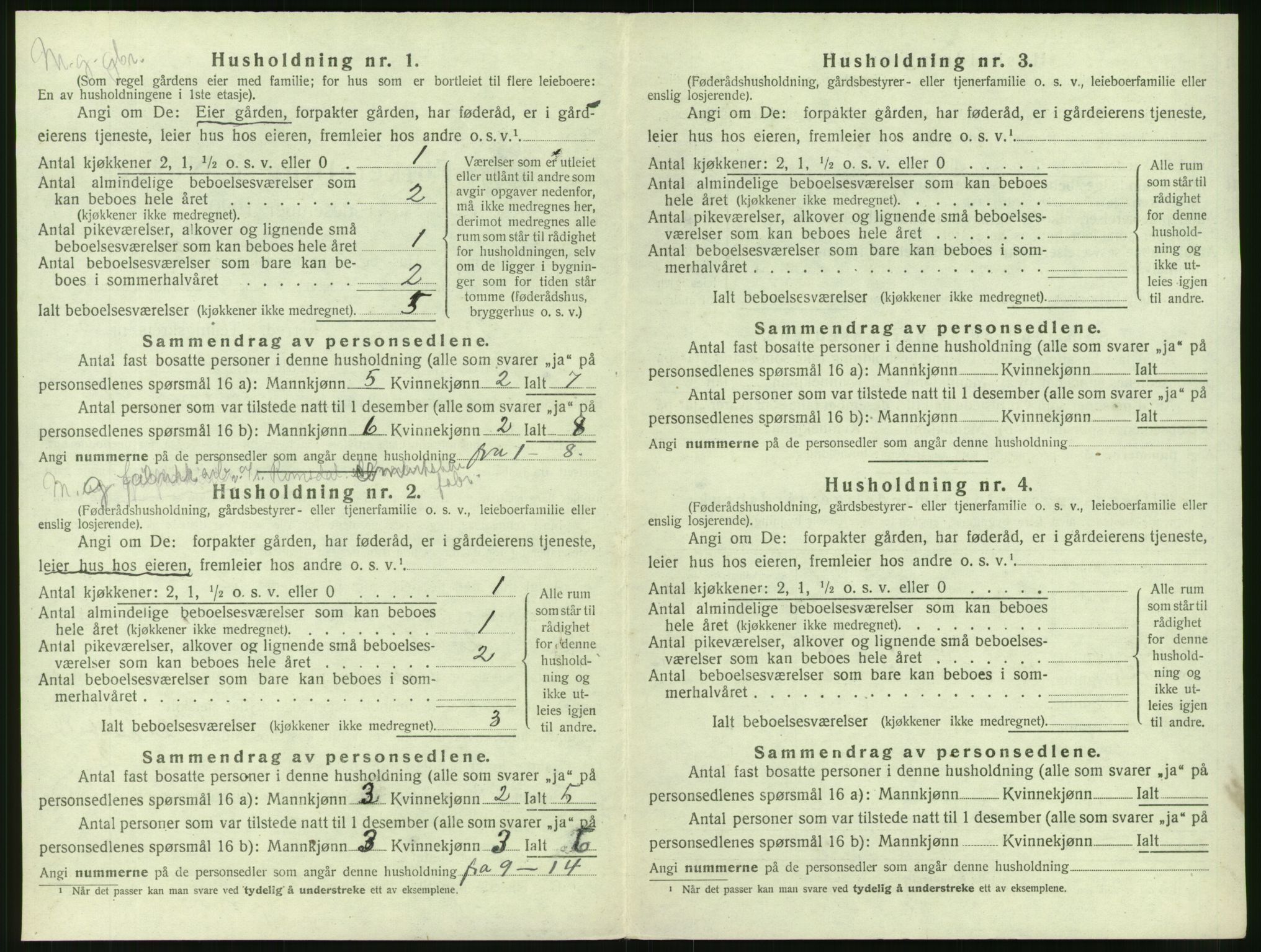 SAT, 1920 census for Grytten, 1920, p. 525