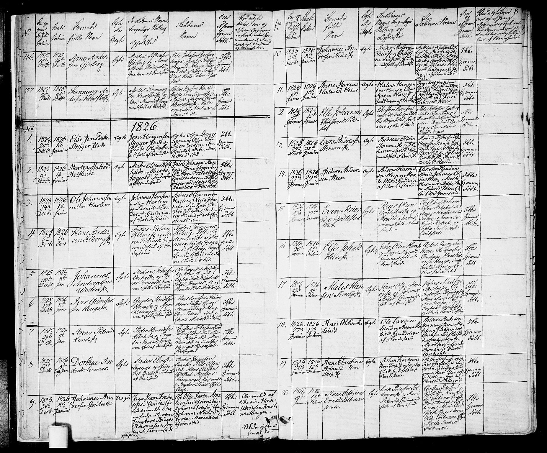 Rakkestad prestekontor Kirkebøker, AV/SAO-A-2008/F/Fa/L0007: Parish register (official) no. I 7, 1825-1841, p. 8