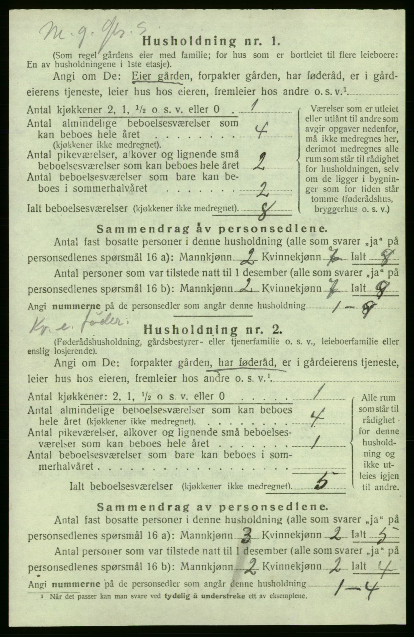 SAB, 1920 census for Strandebarm, 1920, p. 1046