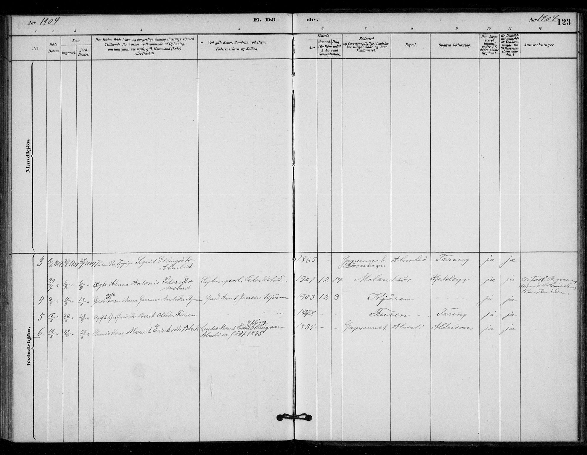 Ministerialprotokoller, klokkerbøker og fødselsregistre - Sør-Trøndelag, AV/SAT-A-1456/670/L0836: Parish register (official) no. 670A01, 1879-1904, p. 123