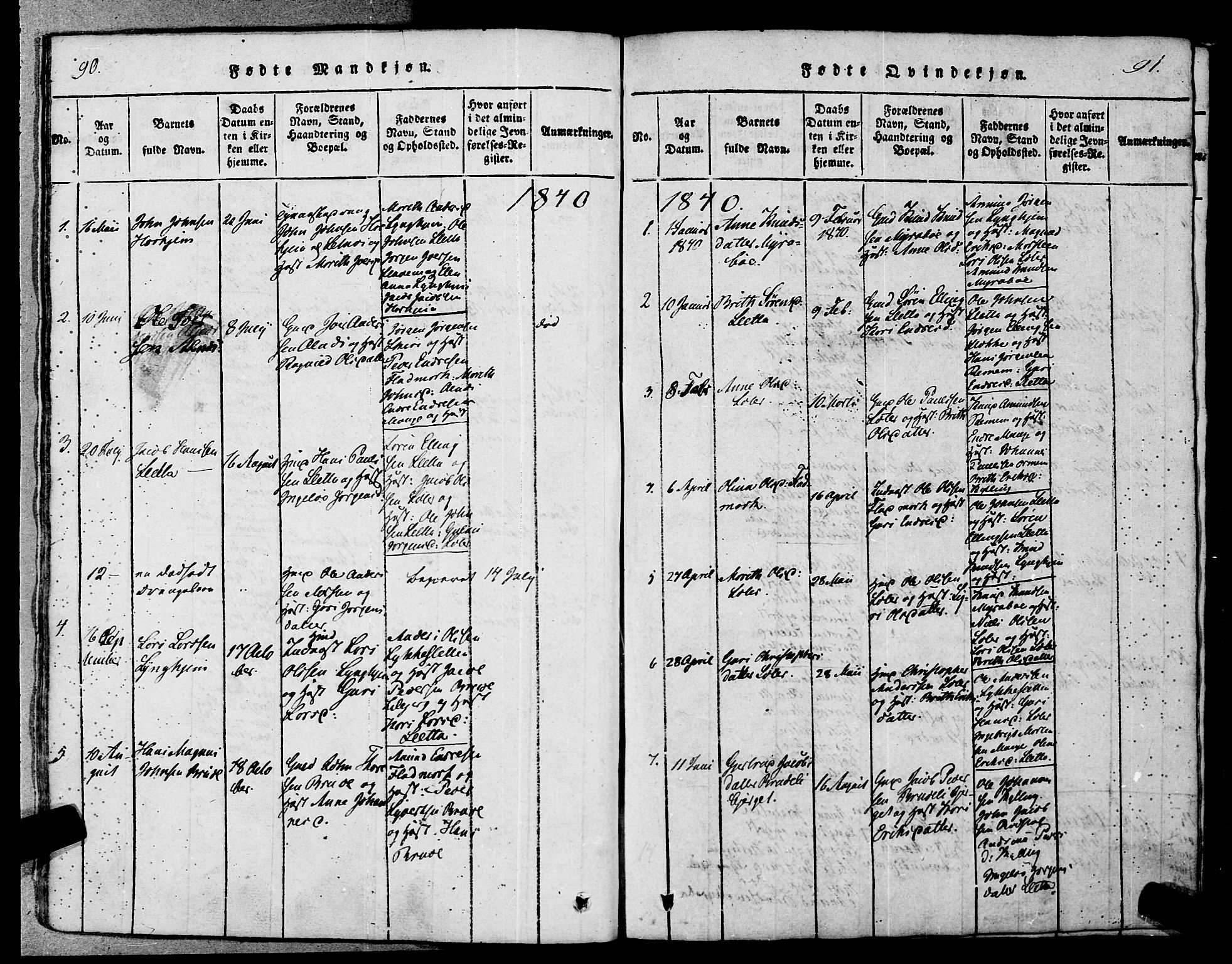 Ministerialprotokoller, klokkerbøker og fødselsregistre - Møre og Romsdal, SAT/A-1454/546/L0593: Parish register (official) no. 546A01, 1818-1853, p. 90-91