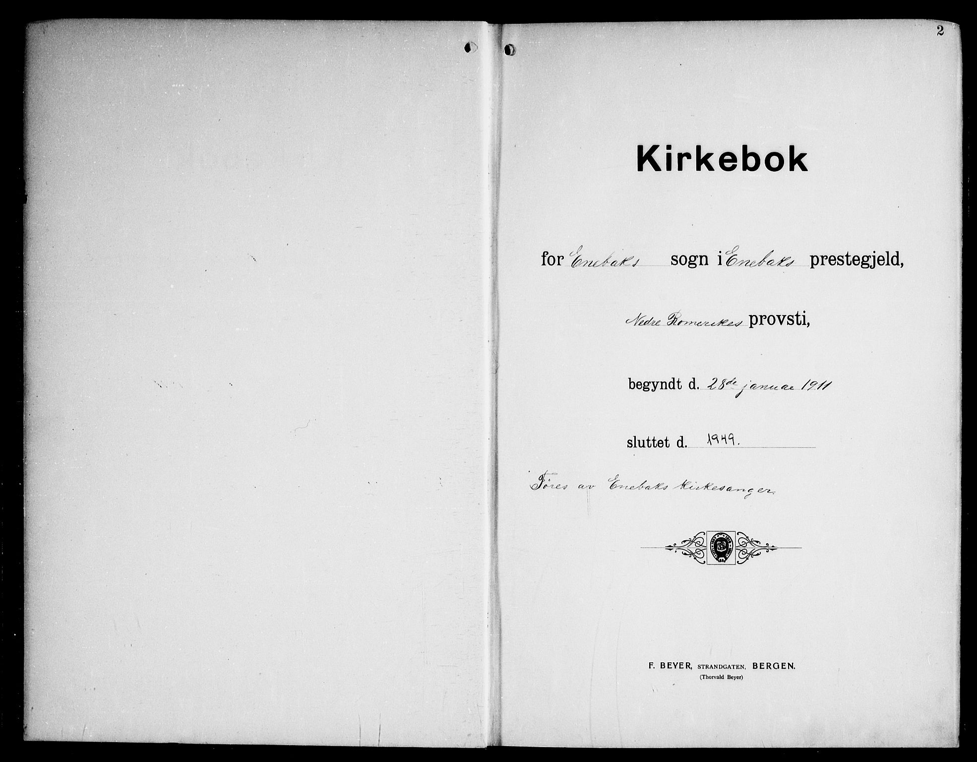 Enebakk prestekontor Kirkebøker, AV/SAO-A-10171c/G/Ga/L0007: Parish register (copy) no. I 7, 1911-1949, p. 2