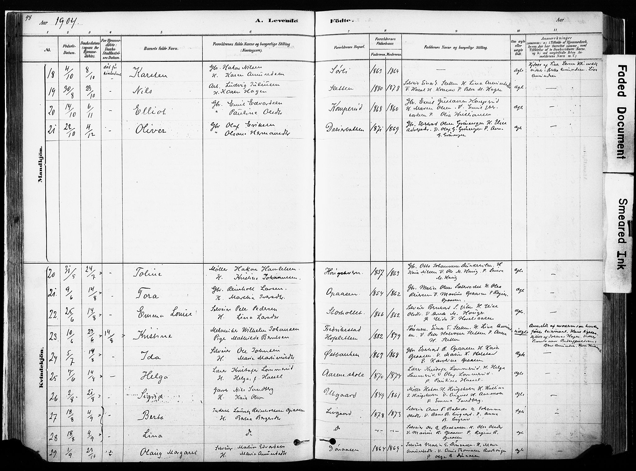 Hof prestekontor, AV/SAH-PREST-038/H/Ha/Haa/L0010: Parish register (official) no. 10, 1878-1909, p. 98