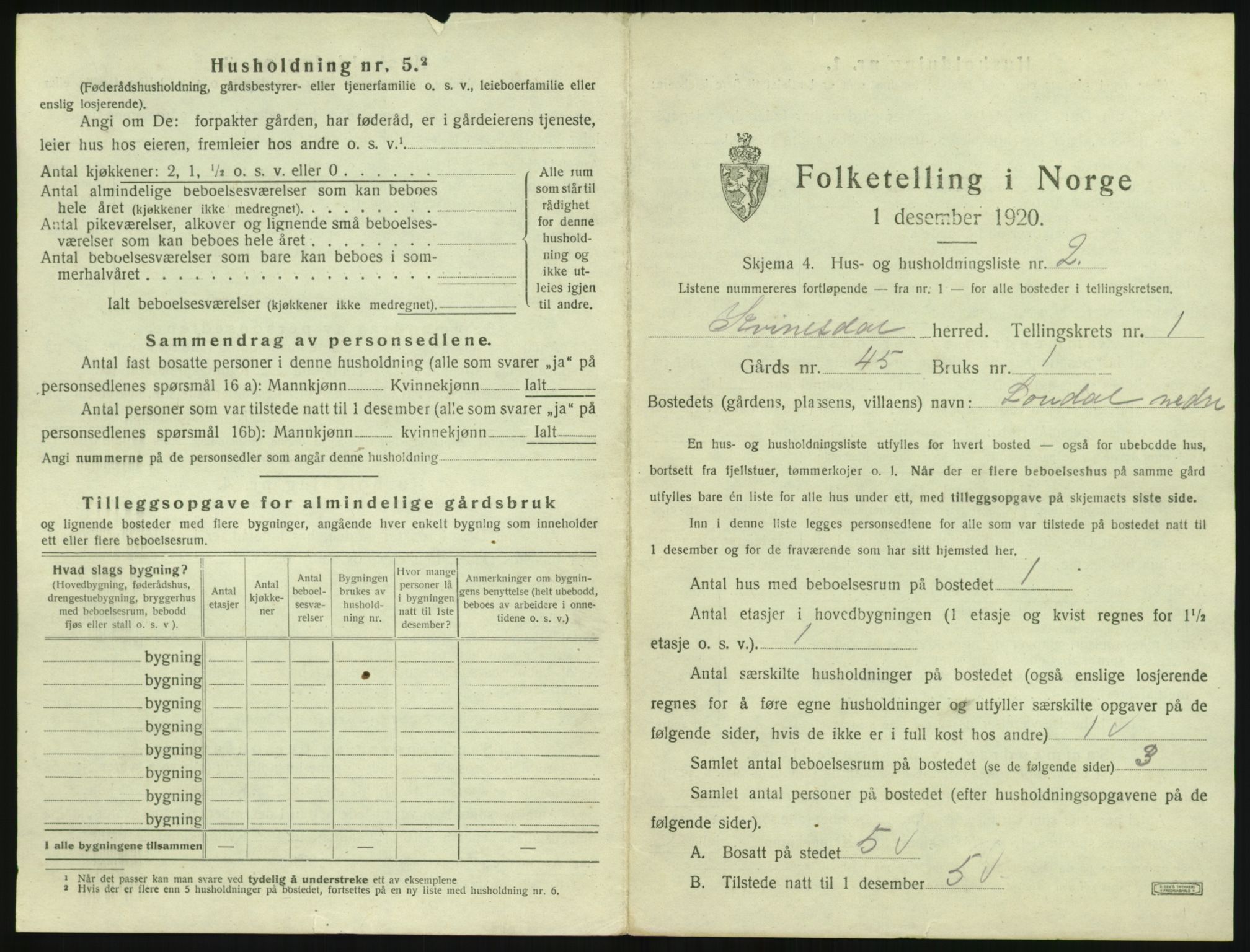 SAK, 1920 census for Kvinesdal, 1920, p. 39