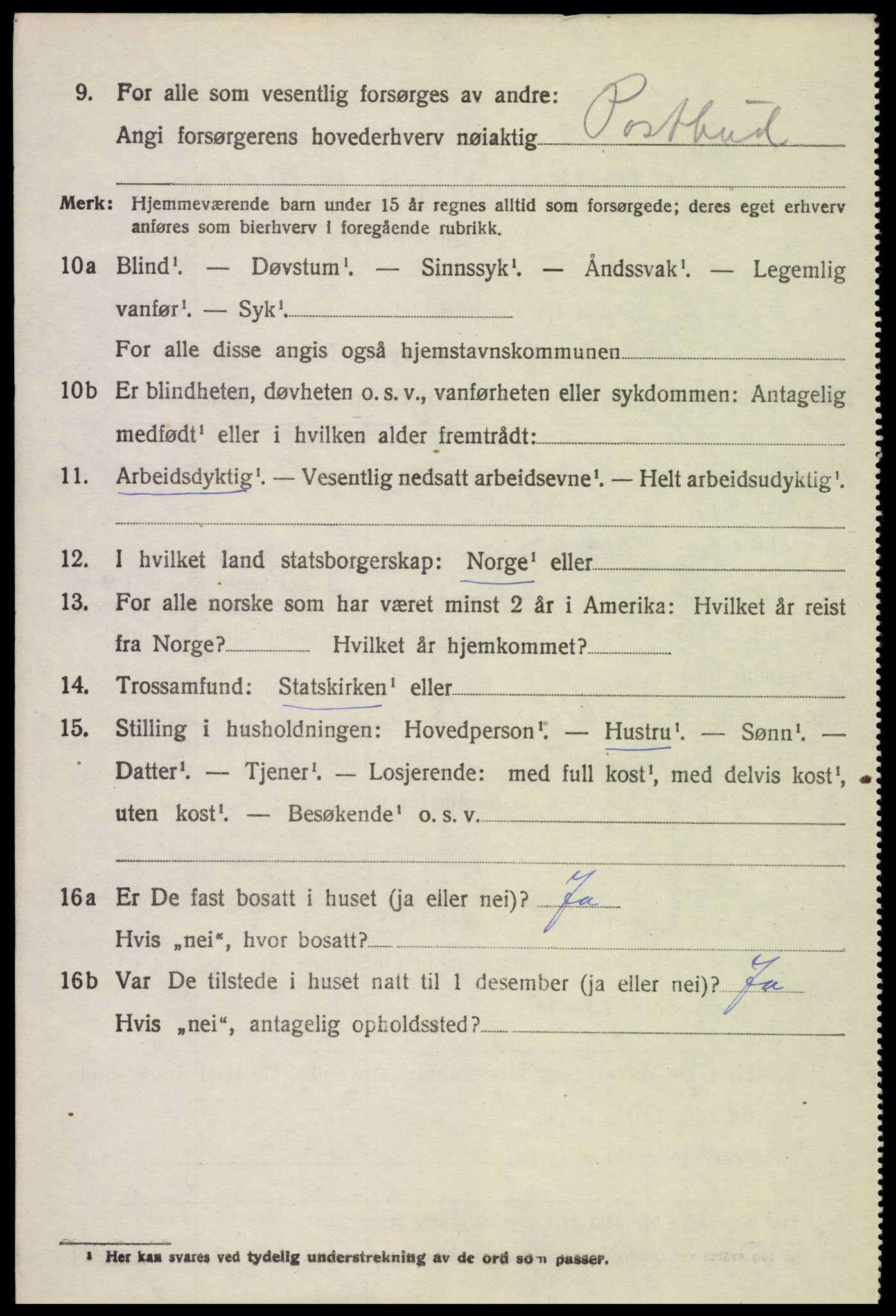 SAH, 1920 census for Romedal, 1920, p. 12594