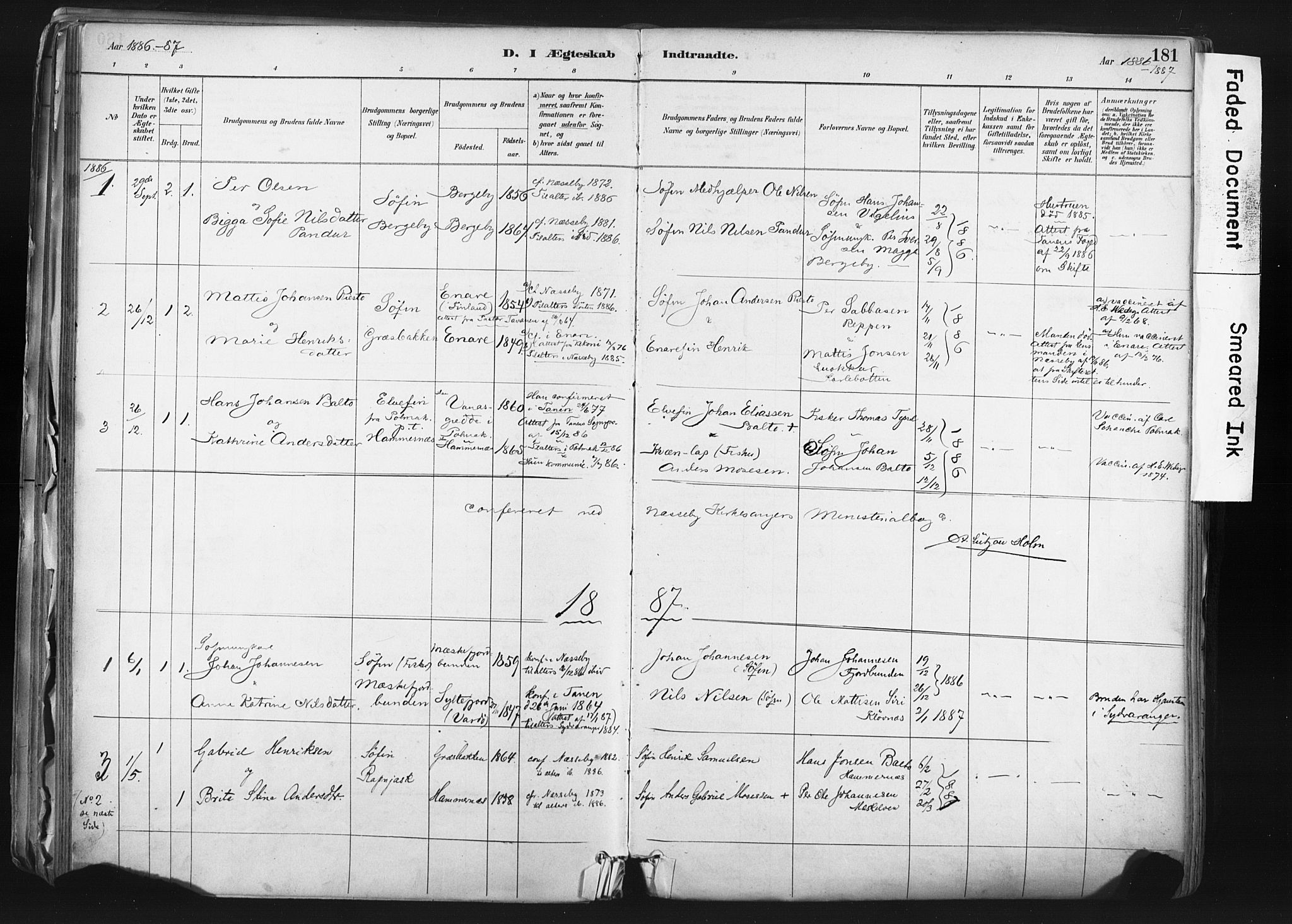 Nesseby sokneprestkontor, SATØ/S-1330/H/Ha/L0006kirke: Parish register (official) no. 6, 1885-1985, p. 181