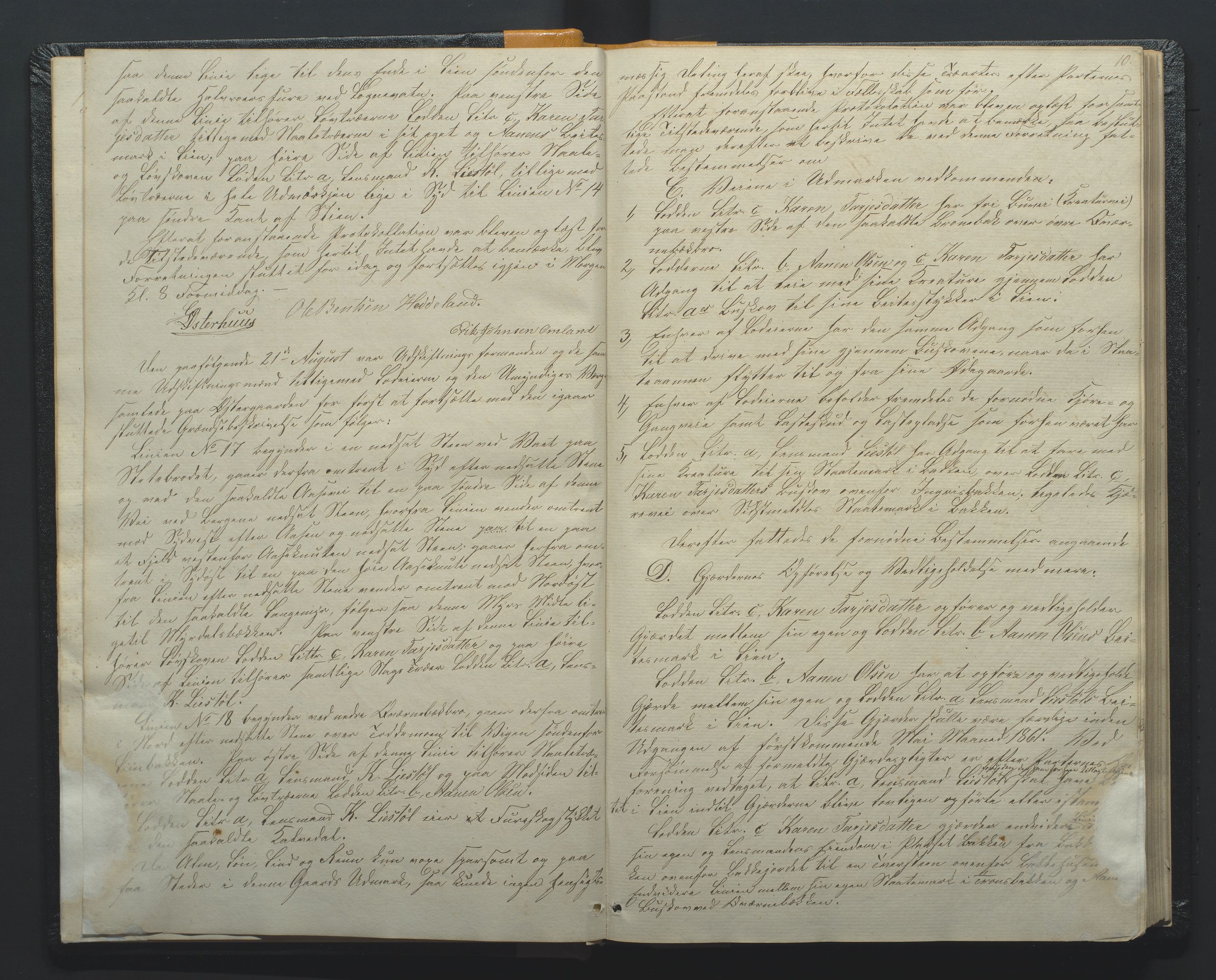 Utskiftningsformannen i Nedenes amt, AV/SAK-1541-0002/F/Fa/Faa/L0002: Utskiftningsprotokoll med gårdsregister, Nedenes amt nr 2, 1860-1867, p. 10