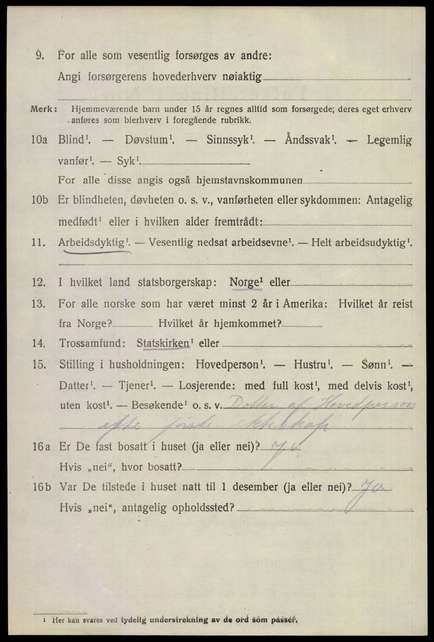 SAKO, 1920 census for Sande, 1920, p. 1989