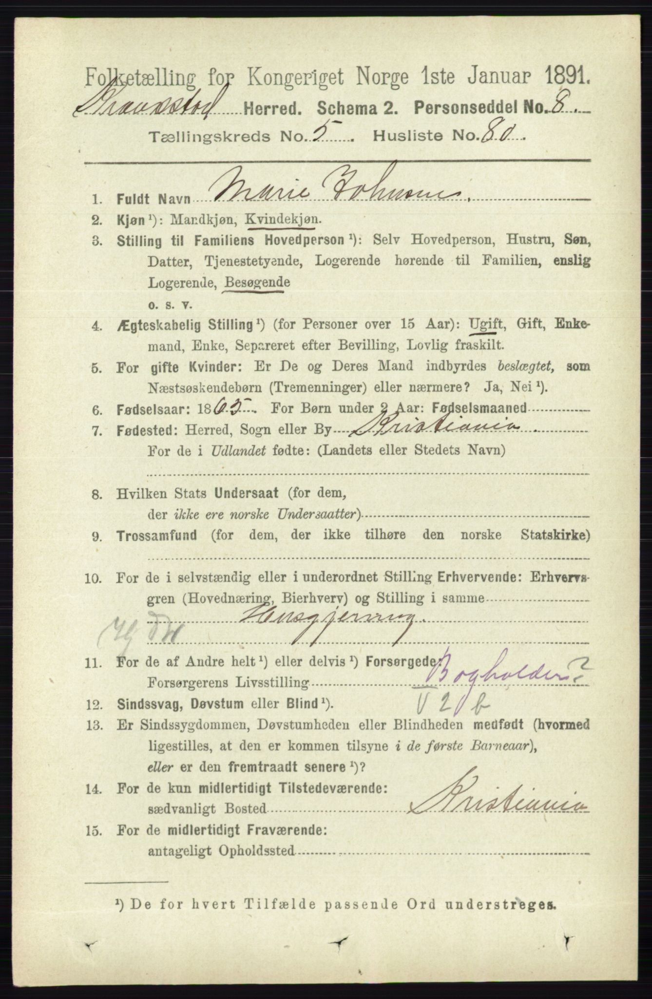 RA, 1891 census for 0212 Kråkstad, 1891, p. 2928