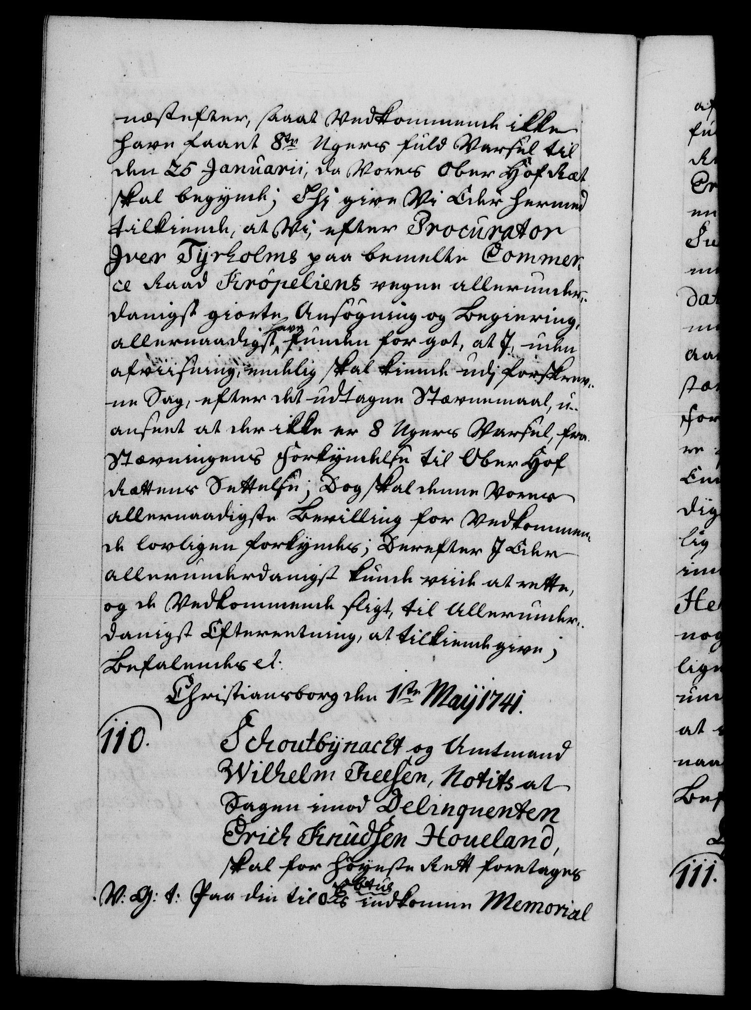 Danske Kanselli 1572-1799, RA/EA-3023/F/Fc/Fca/Fcab/L0029: Norske tegnelser, 1741-1743, p. 117b