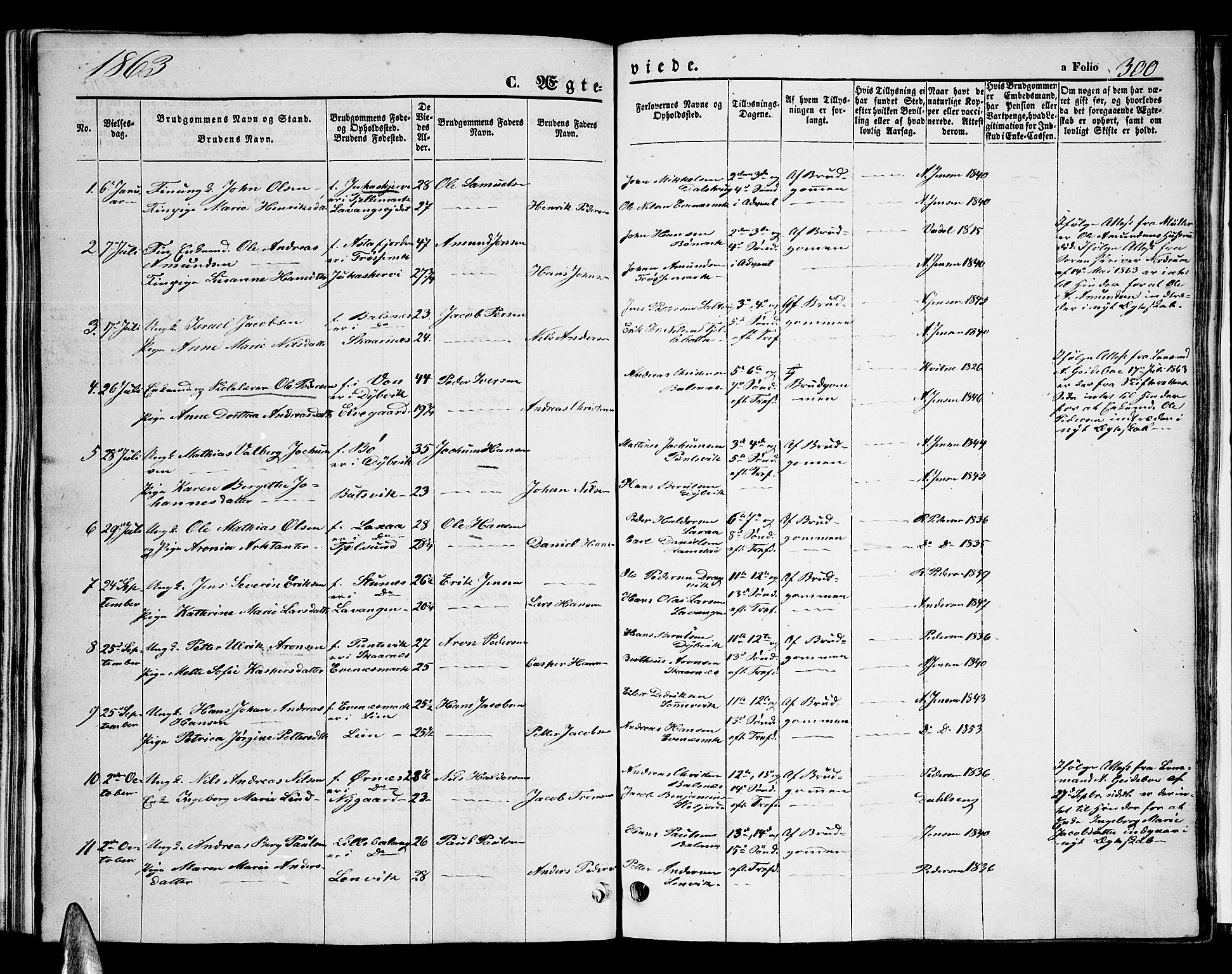 Ministerialprotokoller, klokkerbøker og fødselsregistre - Nordland, AV/SAT-A-1459/863/L0912: Parish register (copy) no. 863C02, 1858-1876, p. 300