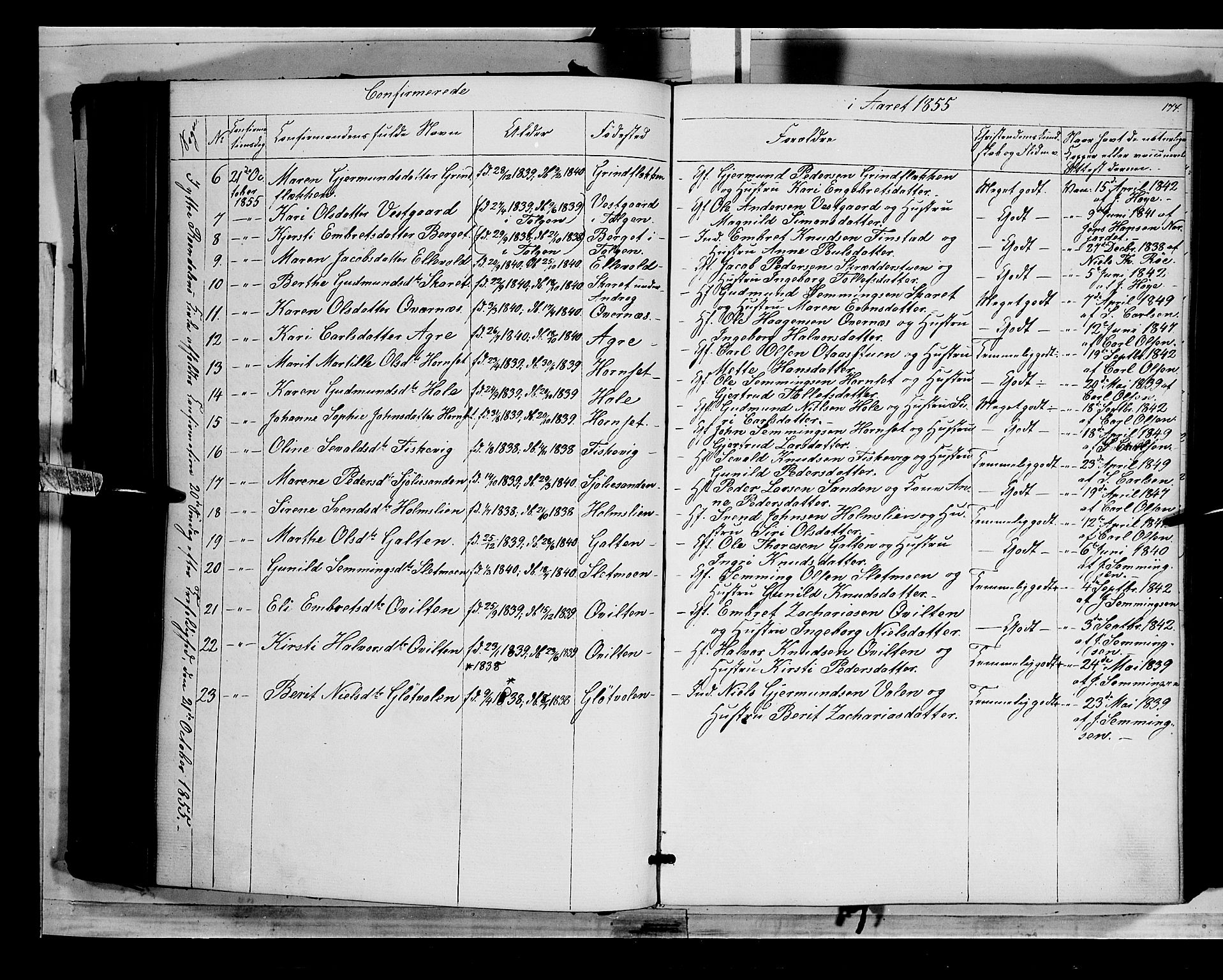 Rendalen prestekontor, SAH/PREST-054/H/Ha/Haa/L0005: Parish register (official) no. 5, 1853-1866, p. 174