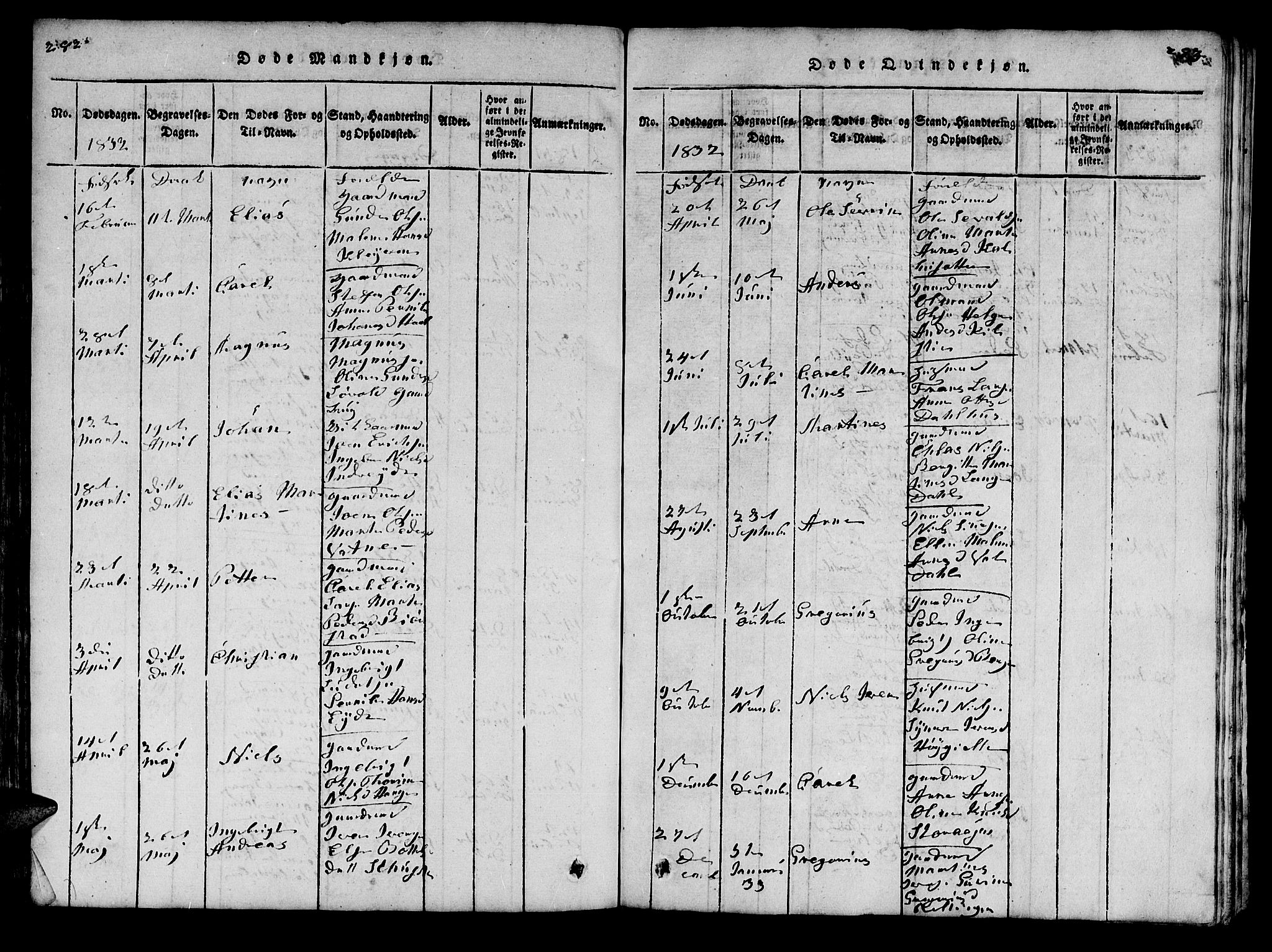 Ministerialprotokoller, klokkerbøker og fødselsregistre - Møre og Romsdal, SAT/A-1454/519/L0246: Parish register (official) no. 519A05, 1817-1834, p. 282-283