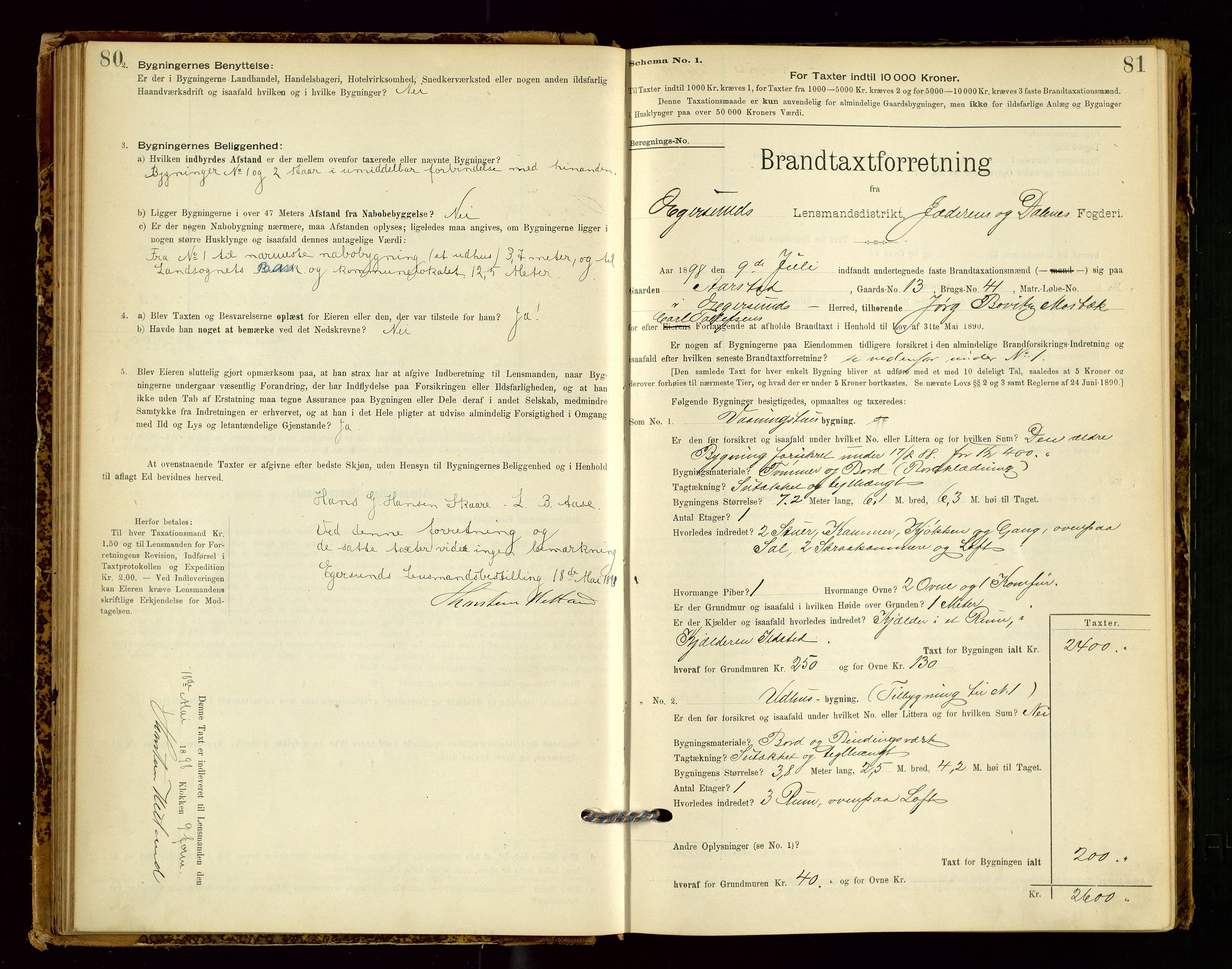 Eigersund lensmannskontor, SAST/A-100171/Gob/L0001: Skjemaprotokoll, 1894-1909, p. 80-81