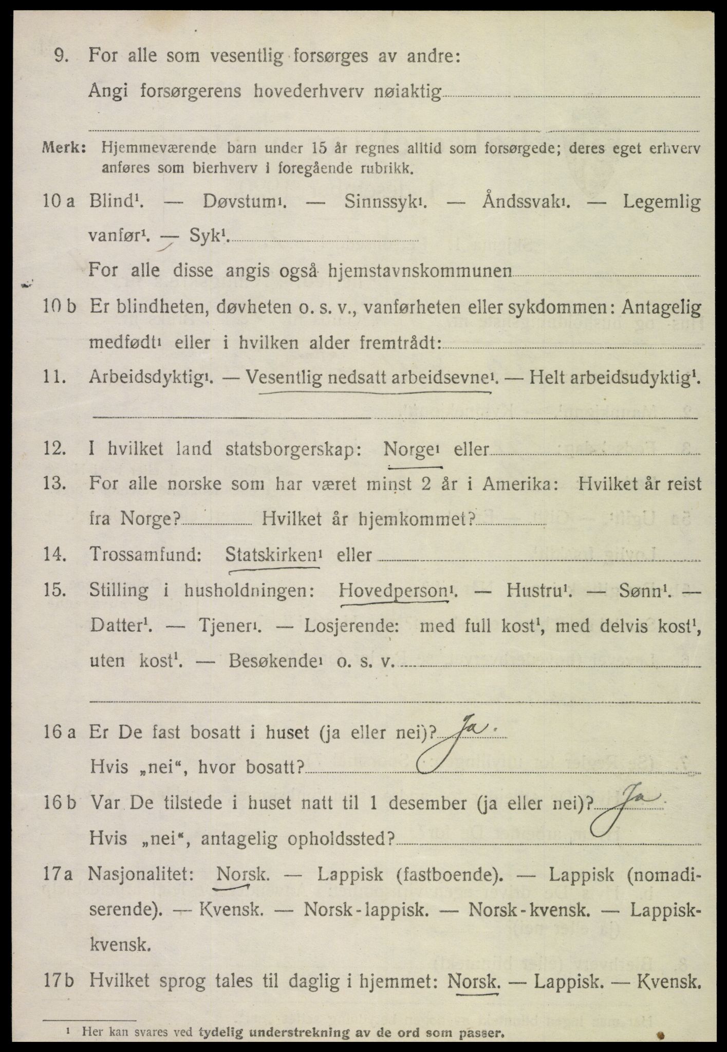 SAT, 1920 census for Snåsa, 1920, p. 1957