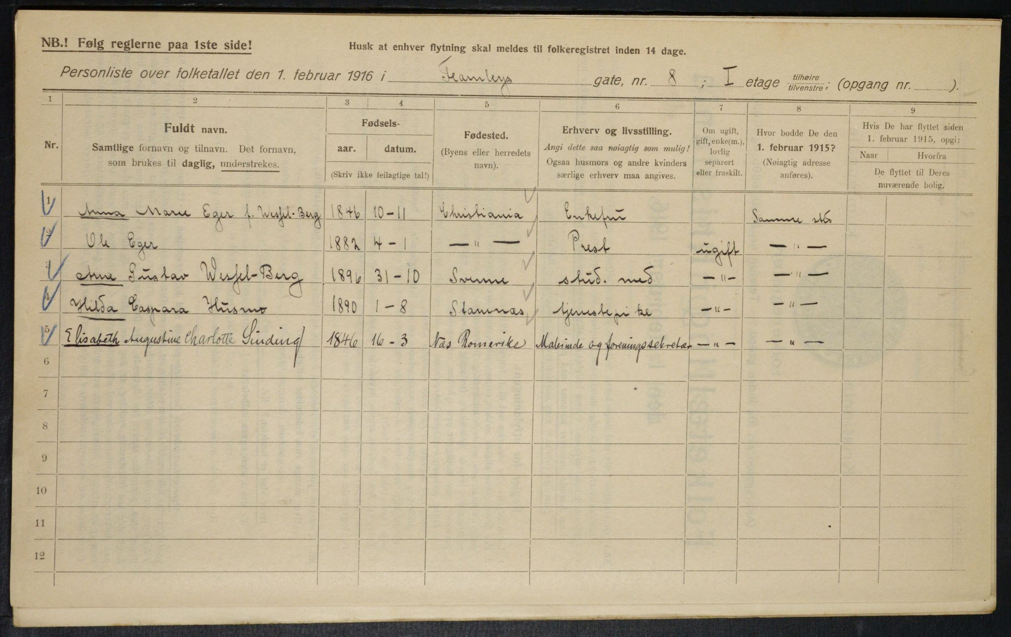 OBA, Municipal Census 1916 for Kristiania, 1916, p. 24339