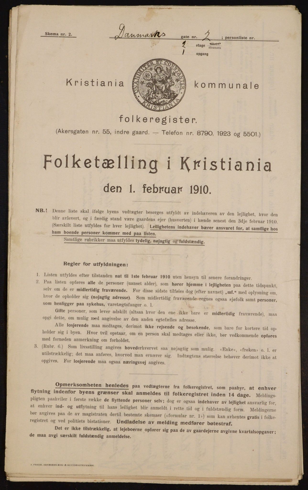 OBA, Municipal Census 1910 for Kristiania, 1910, p. 13960