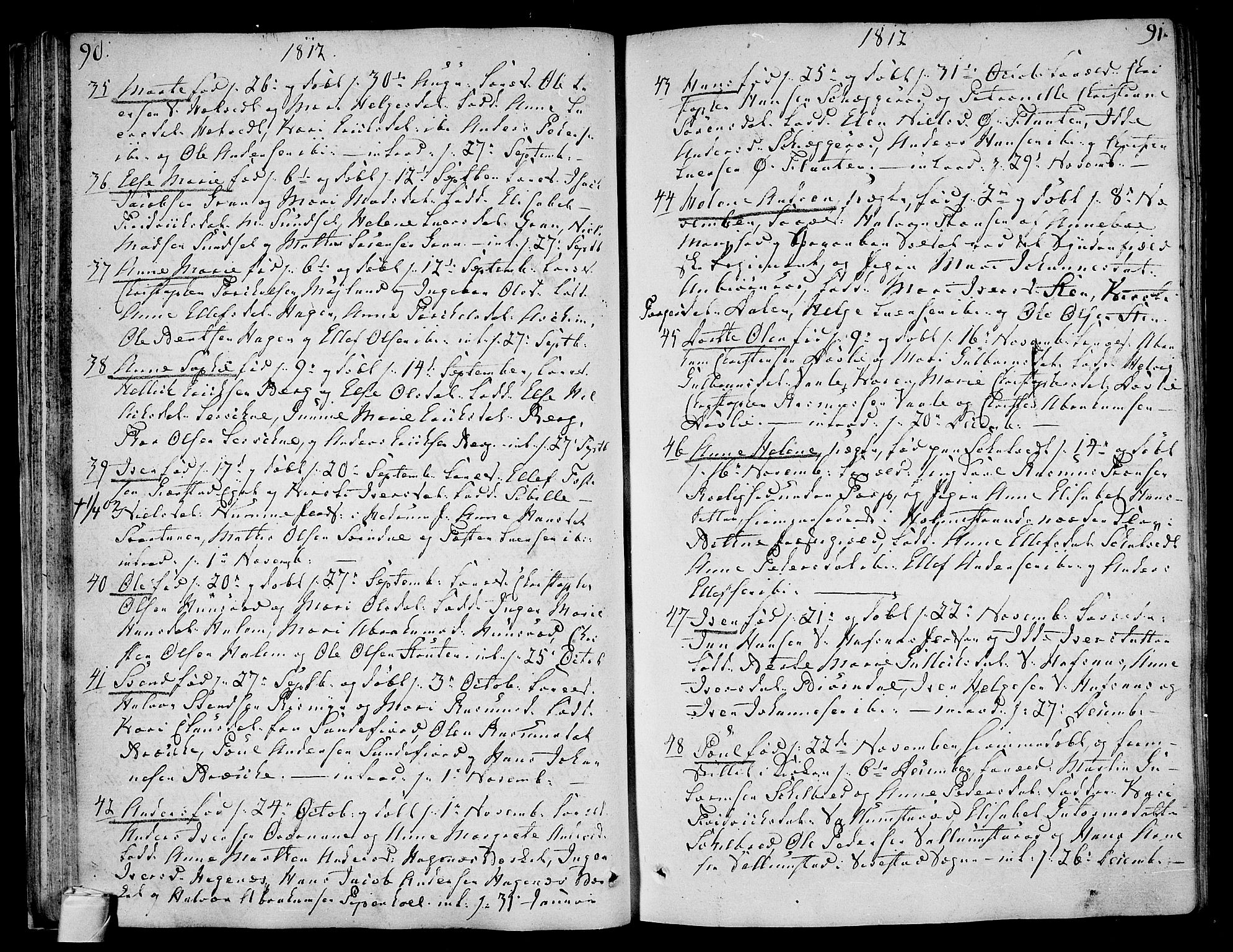 Andebu kirkebøker, AV/SAKO-A-336/F/Fa/L0003: Parish register (official) no. 3 /1, 1803-1828, p. 90-91