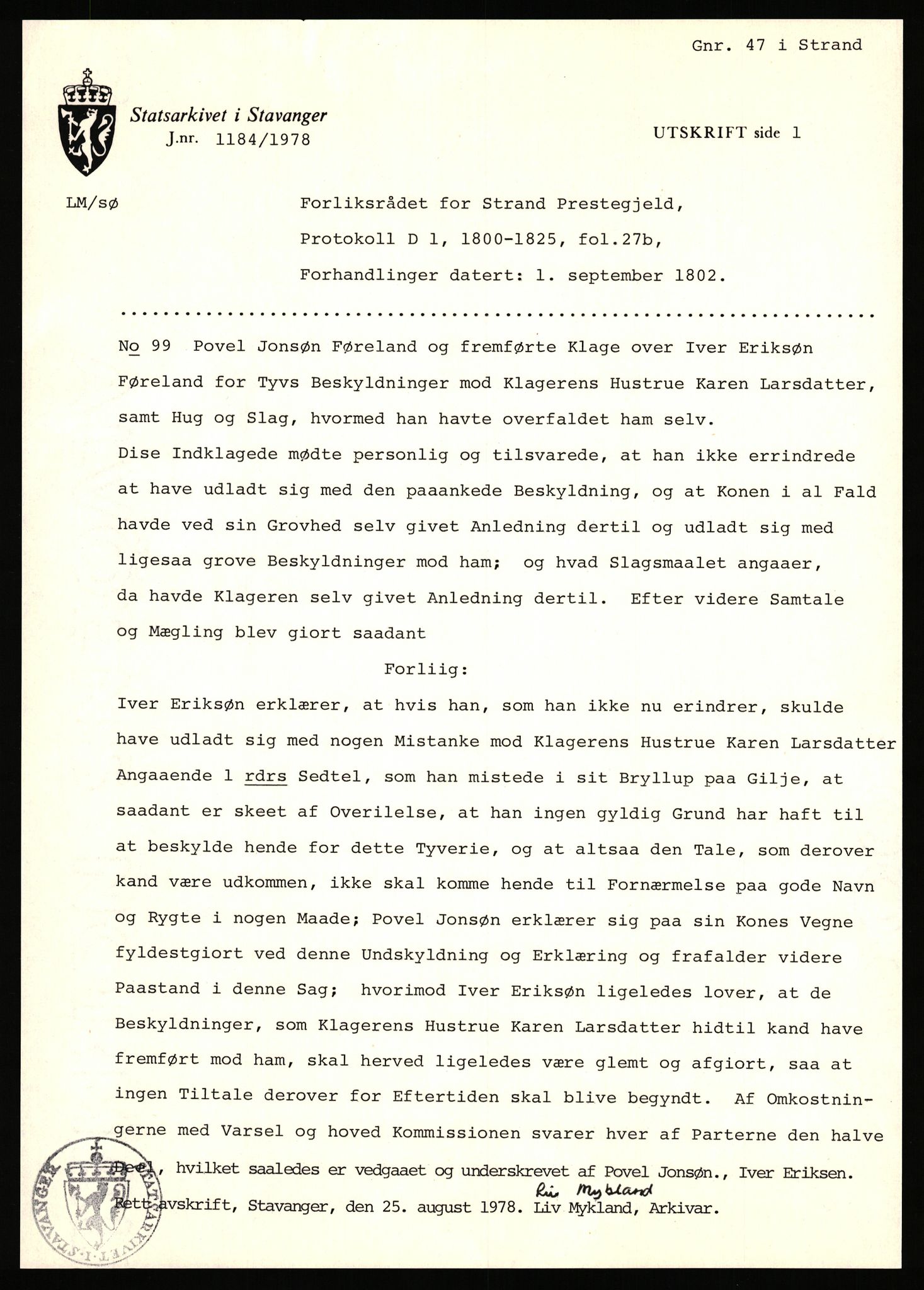 Statsarkivet i Stavanger, AV/SAST-A-101971/03/Y/Yj/L0024: Avskrifter sortert etter gårdsnavn: Fæøen - Garborg, 1750-1930, p. 250