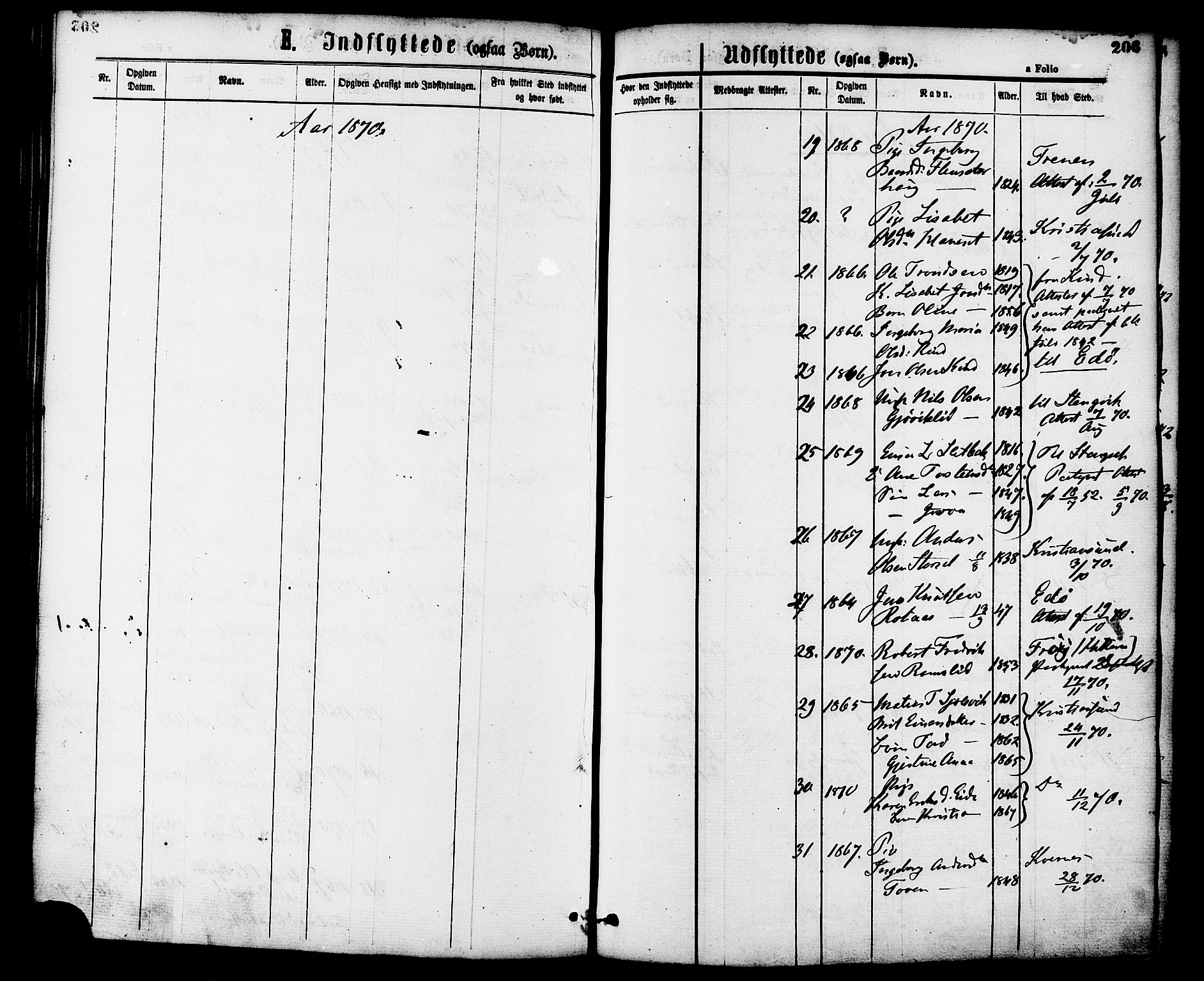 Ministerialprotokoller, klokkerbøker og fødselsregistre - Møre og Romsdal, AV/SAT-A-1454/586/L0986: Parish register (official) no. 586A12, 1867-1878, p. 206