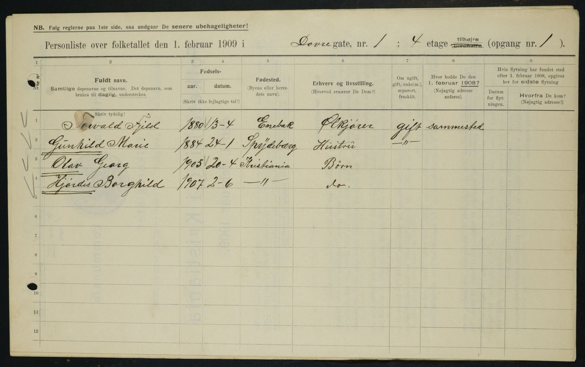 OBA, Municipal Census 1909 for Kristiania, 1909, p. 14621