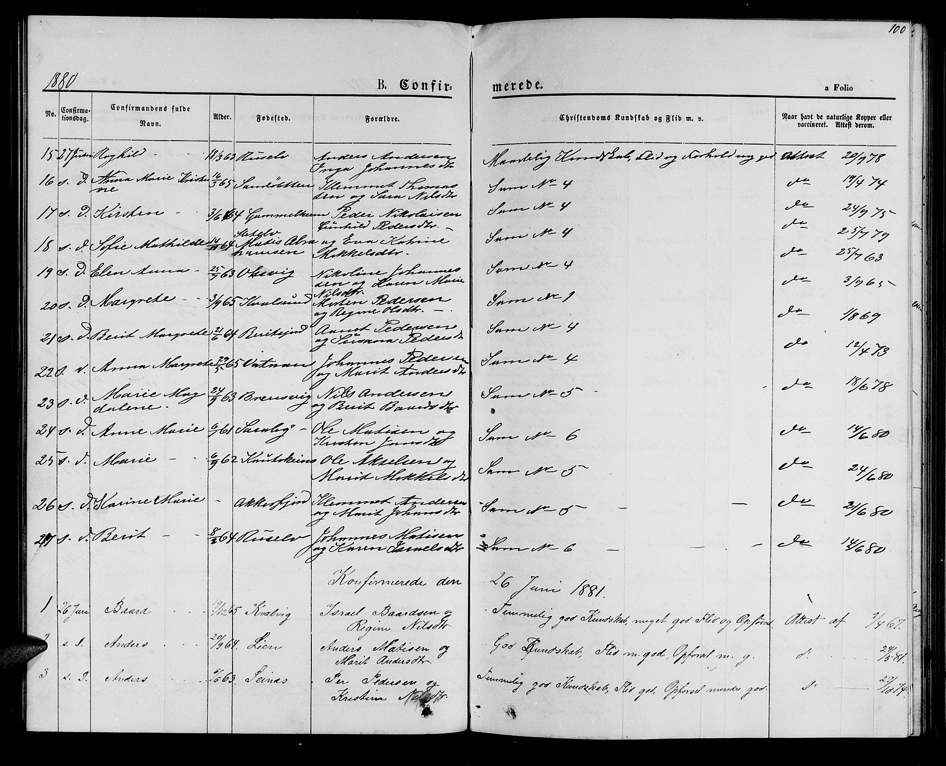 Hammerfest sokneprestkontor, SATØ/S-1347/H/Hb/L0005.klokk: Parish register (copy) no. 5, 1869-1884, p. 100
