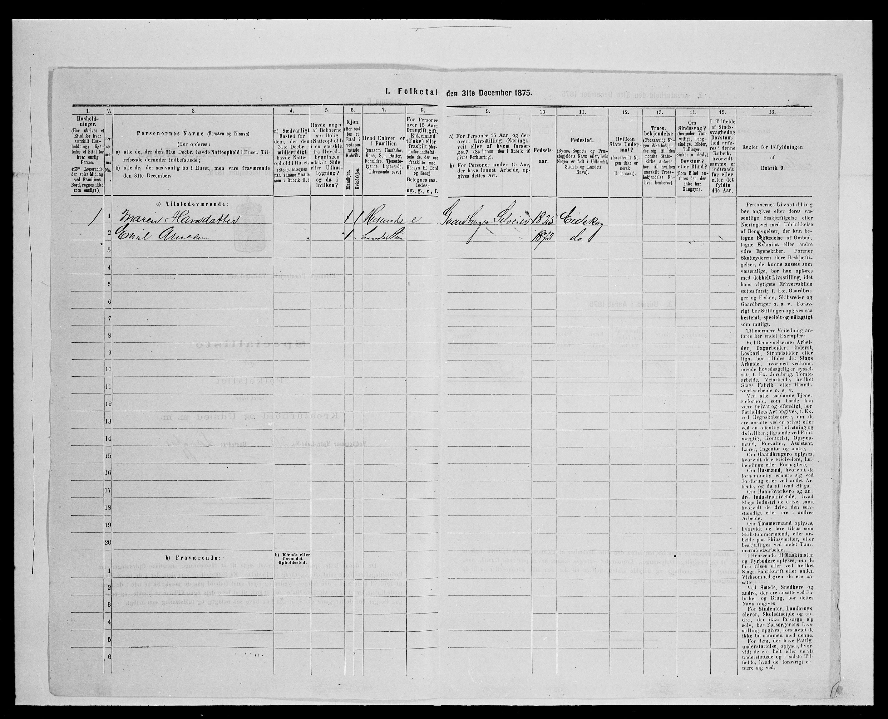 SAH, 1875 census for 0420P Eidskog, 1875, p. 1969