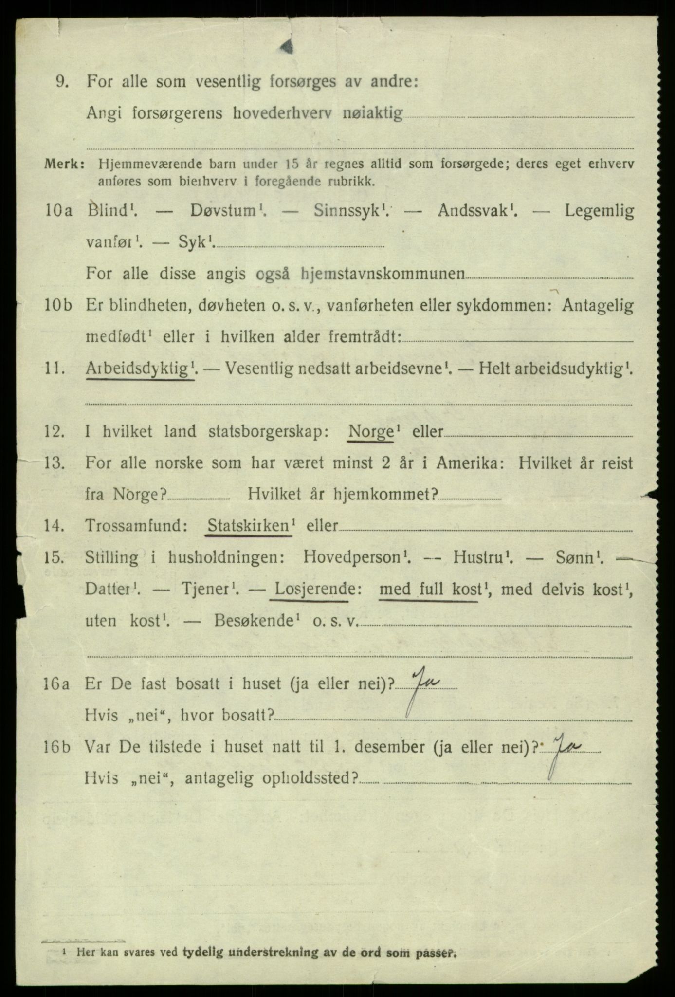 SAB, 1920 census for Odda, 1920, p. 13020