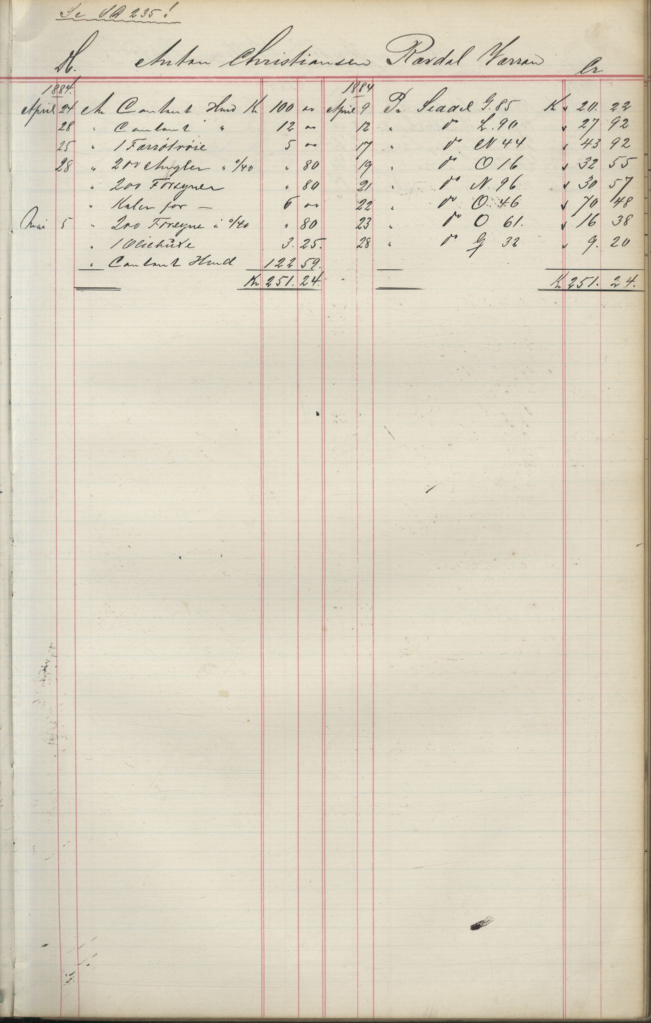 Brodtkorb handel A/S, VAMU/A-0001/F/Fa/L0004/0001: Kompanibøker. Utensogns / Compagnibog for Udensogns Fiskere No 15. Fra A - H, 1882-1895, p. 115