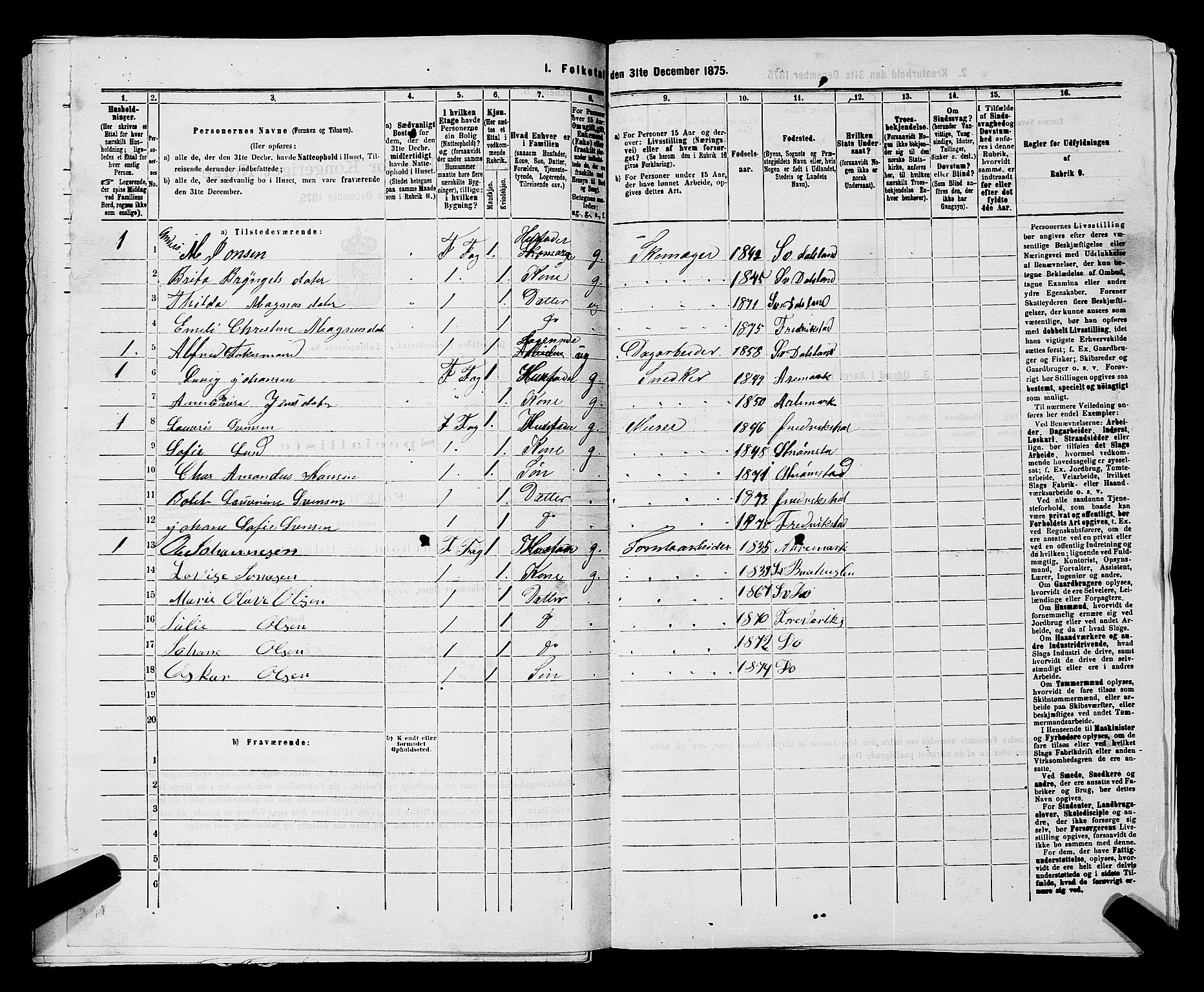 RA, 1875 census for 0103B Fredrikstad/Fredrikstad, 1875, p. 1330