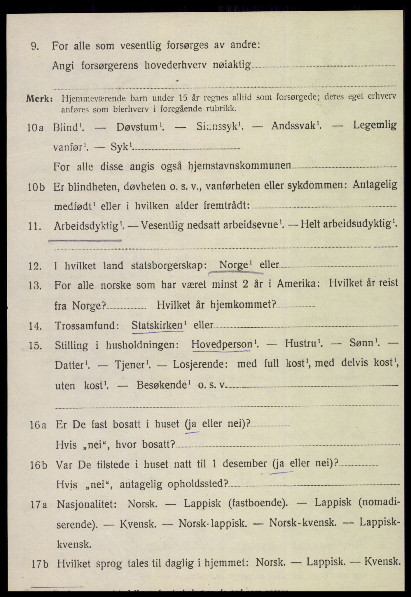 SAT, 1920 census for Stod, 1920, p. 2205