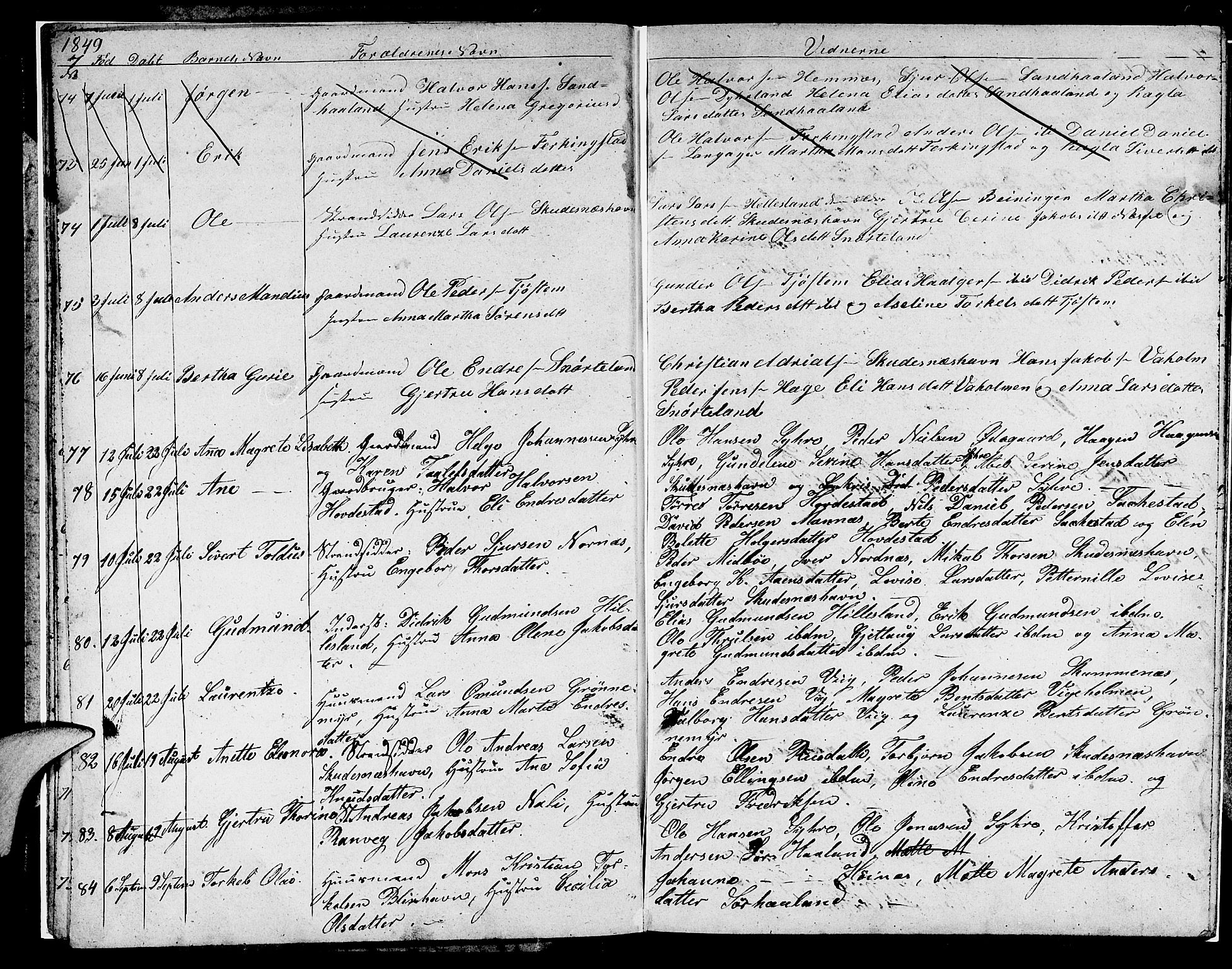 Skudenes sokneprestkontor, AV/SAST-A -101849/H/Ha/Hab/L0001: Parish register (copy) no. B 1, 1848-1864, p. 7