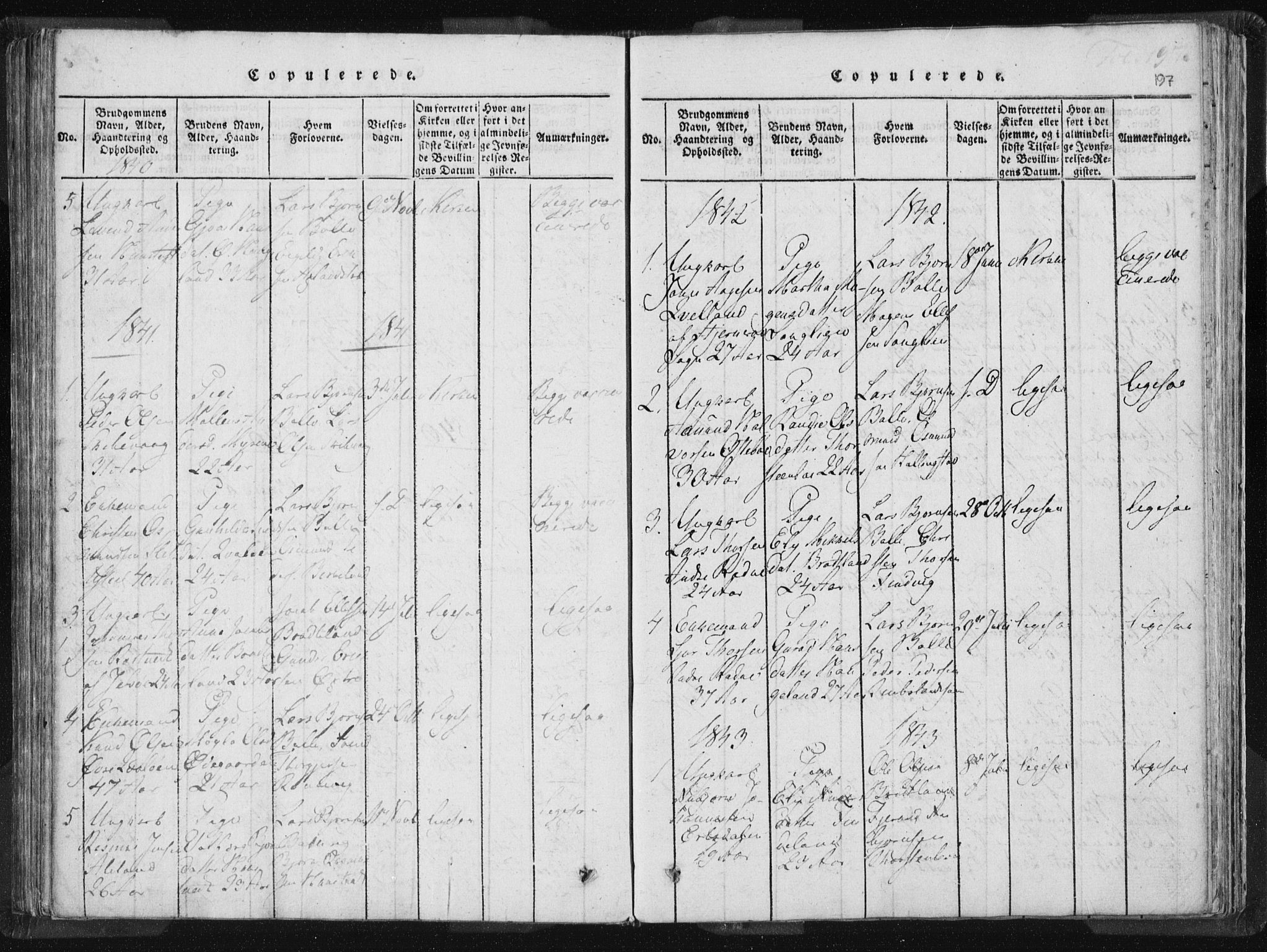 Vikedal sokneprestkontor, AV/SAST-A-101840/01/IV: Parish register (official) no. A 5, 1817-1850, p. 197