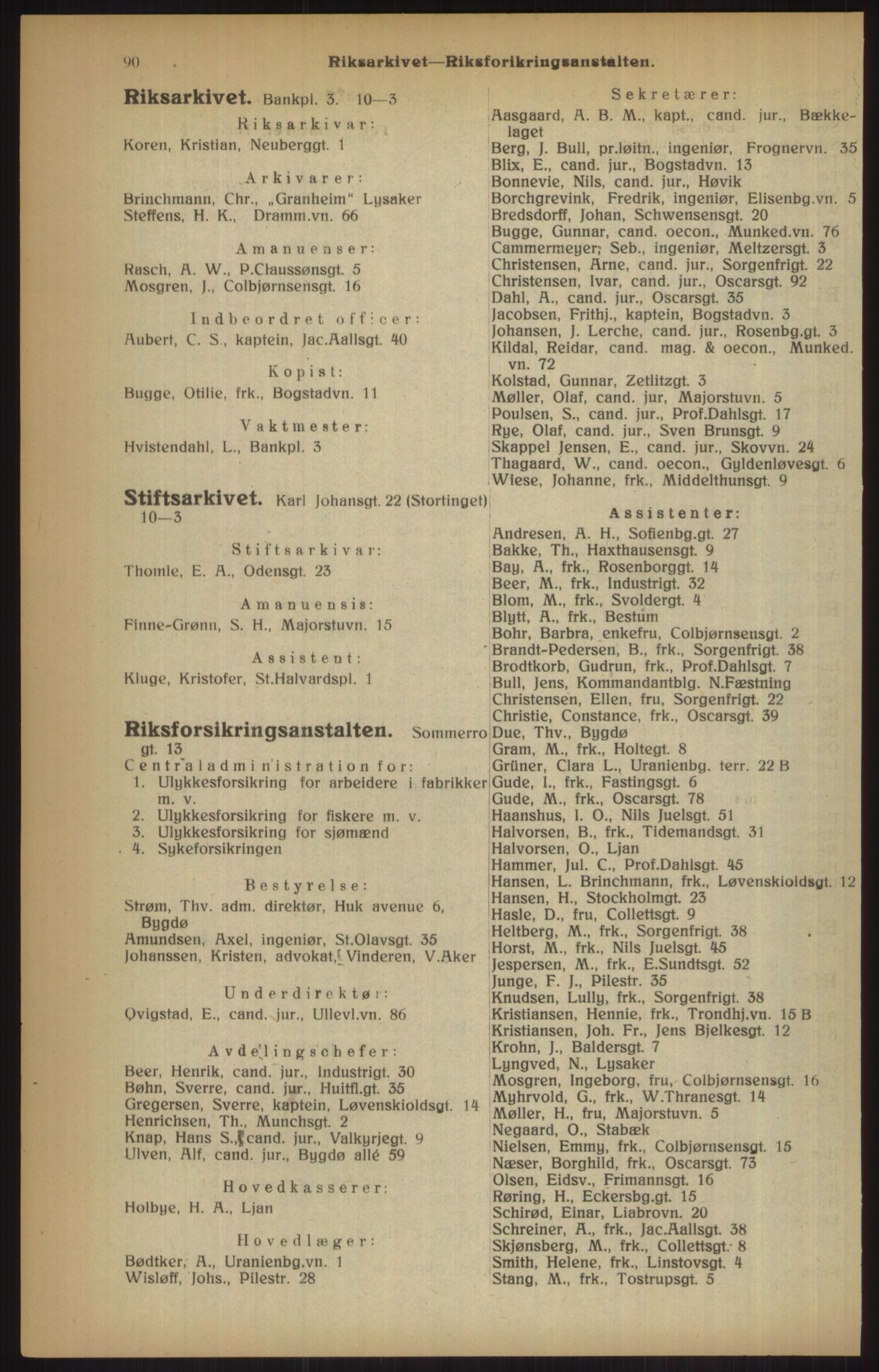 Kristiania/Oslo adressebok, PUBL/-, 1915, p. 90